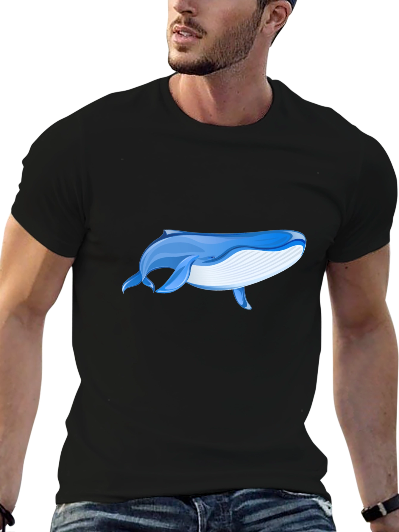 Whale Graphic Black T-Shirt - Ocean Lover Tee