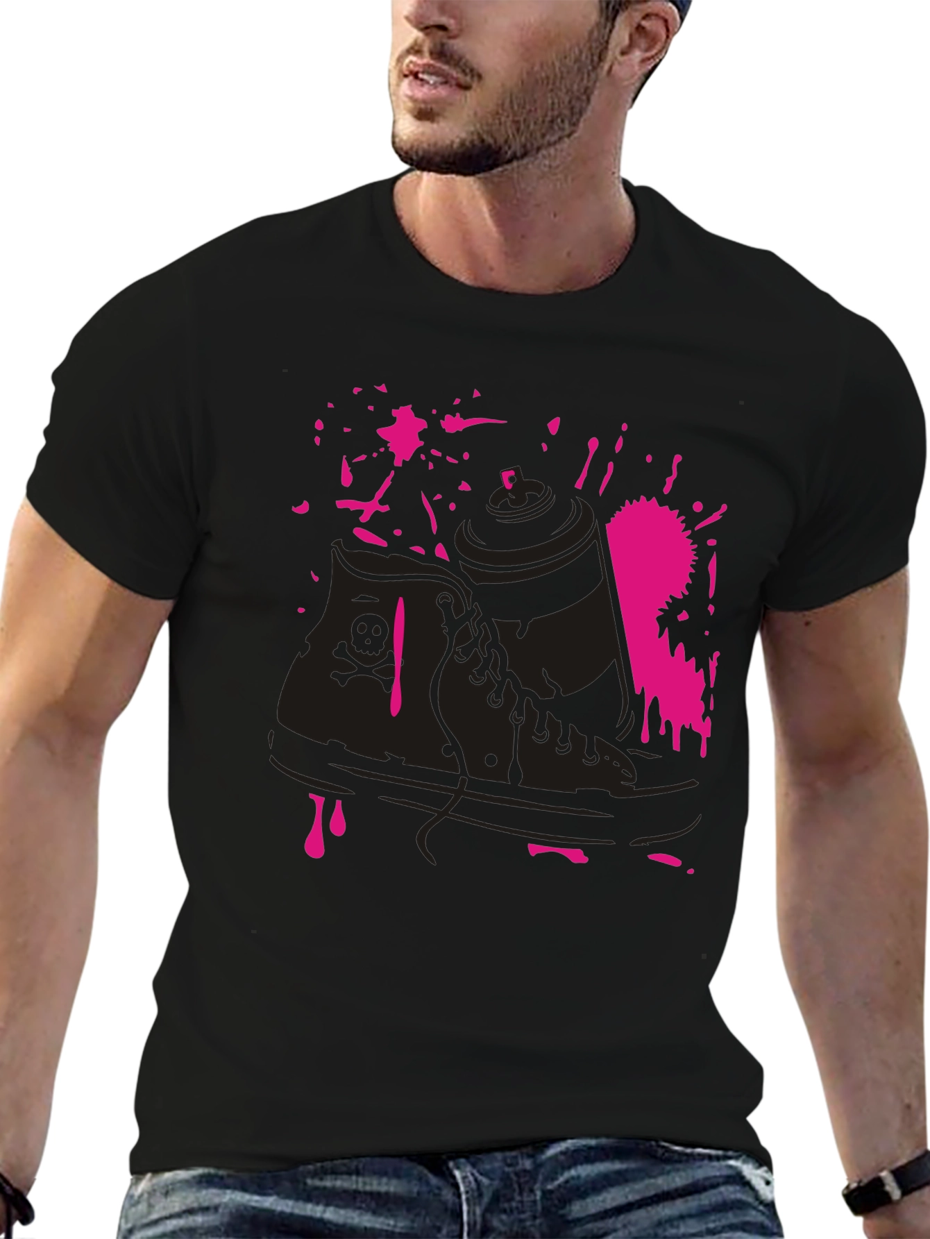 Sneaker & Spray Paint Graphic T-Shirt