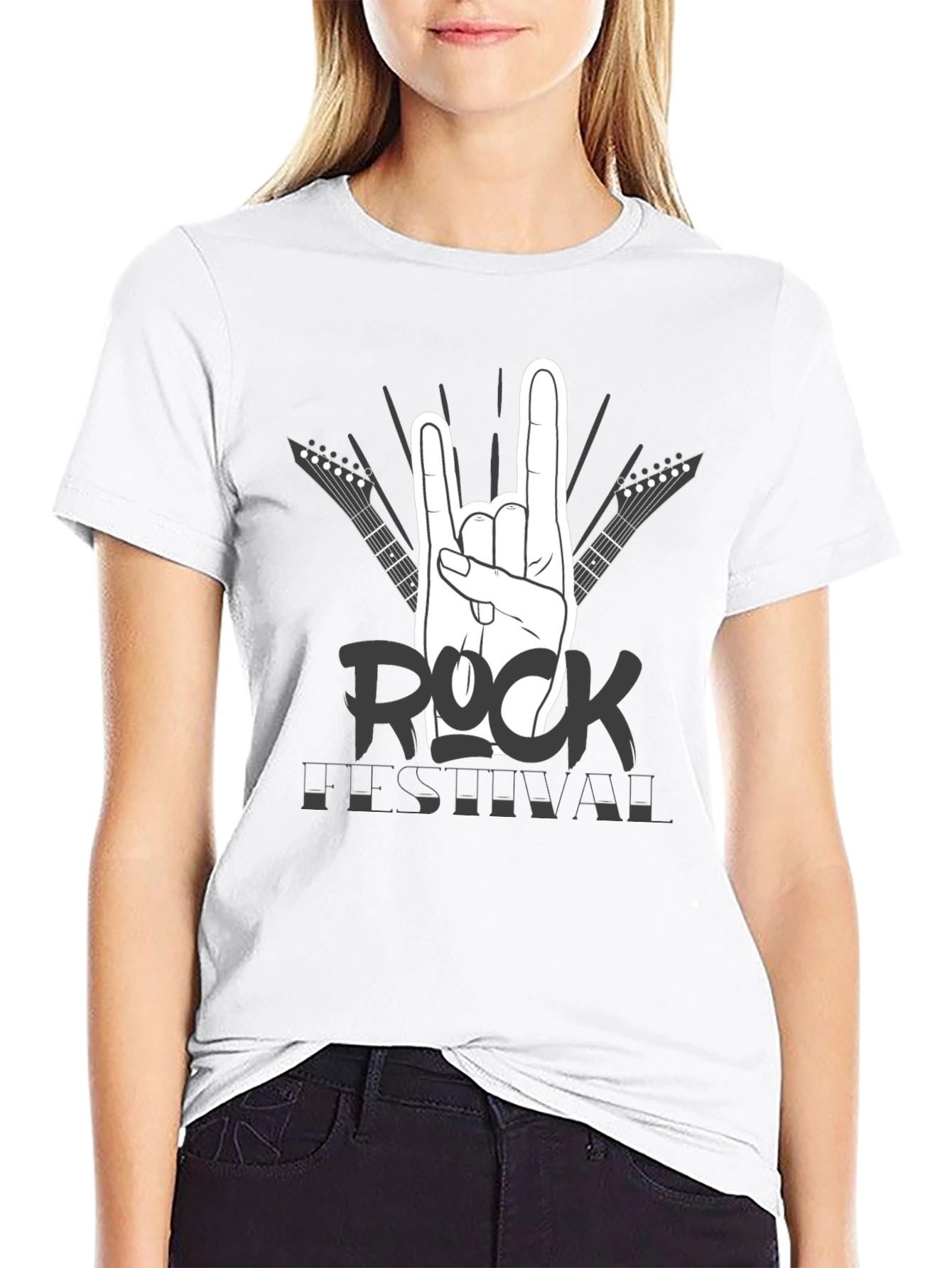 Rock Festival T-Shirt - Black Cotton Graphic Tee