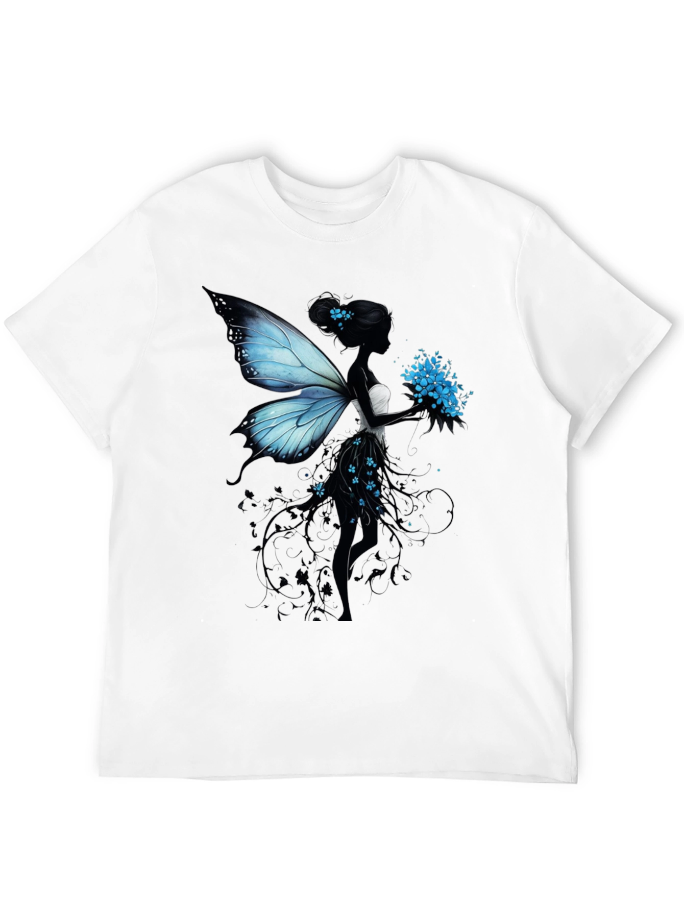 Fairy Silhouette Graphic T-Shirt - Black