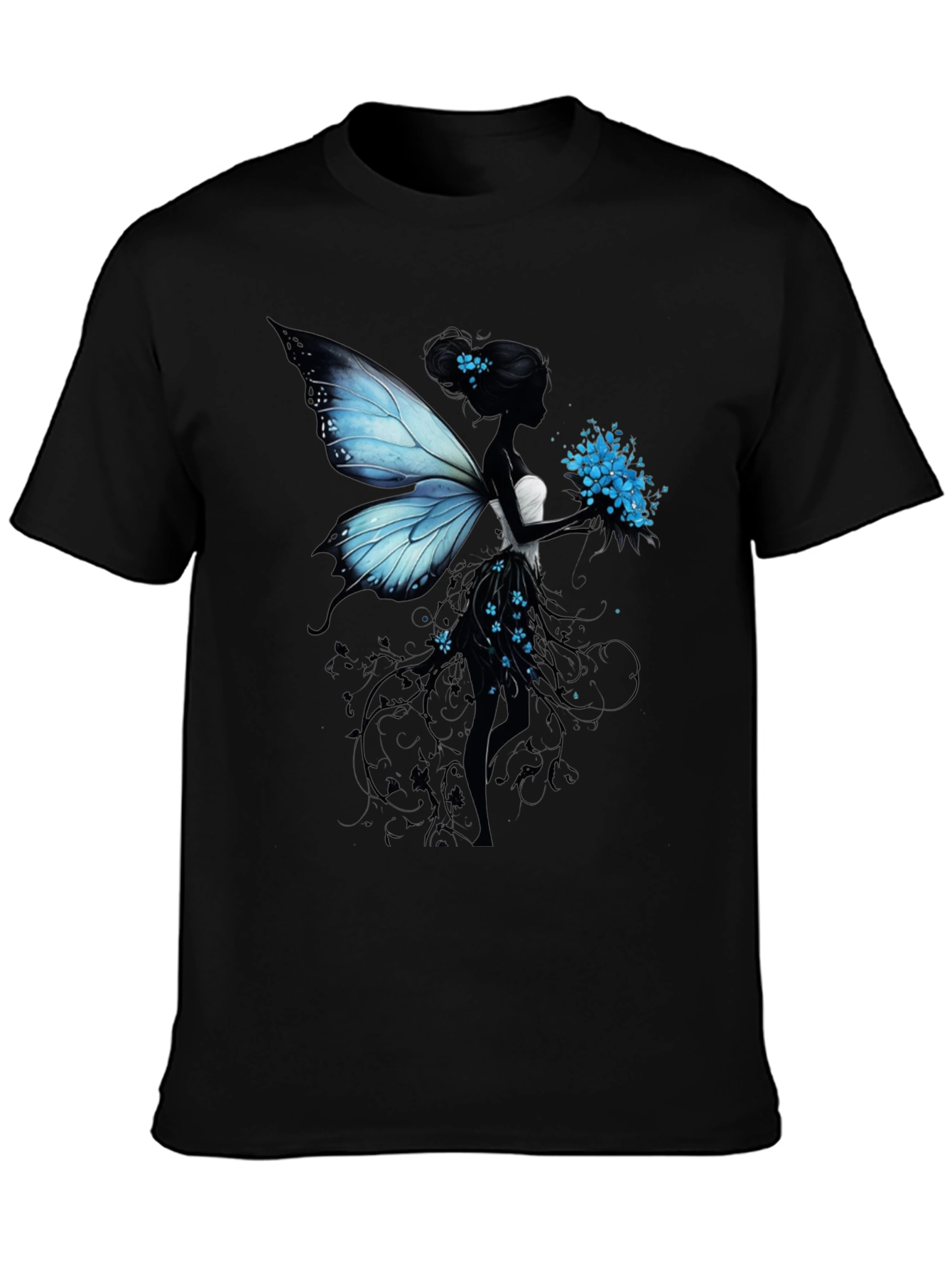 Fairy Silhouette Graphic T-Shirt - Black
