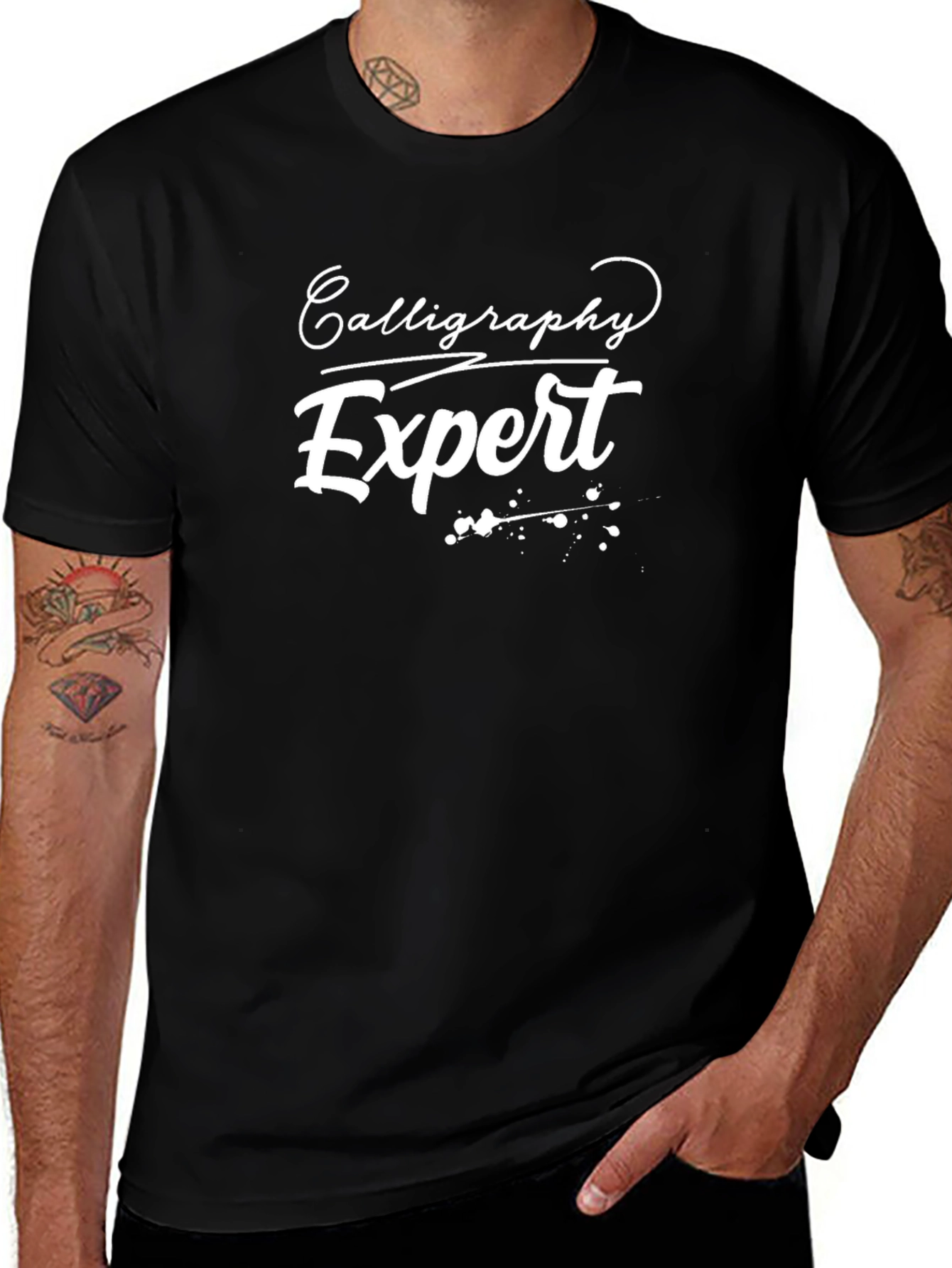 Calligraphy Expert Graphic T-Shirt - Black