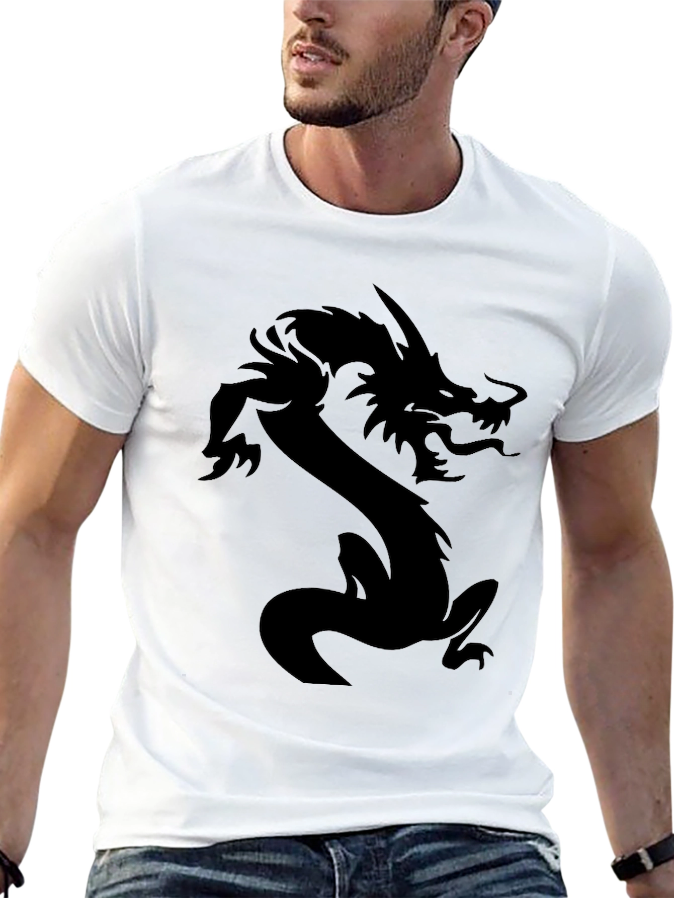 Black Dragon Graphic Tee - Mens Fashion