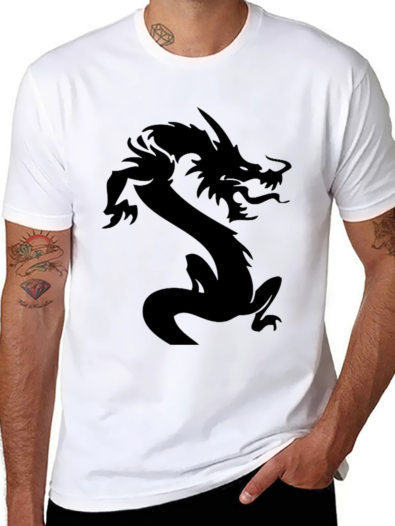 Black Dragon Graphic Tee - Mens Fashion