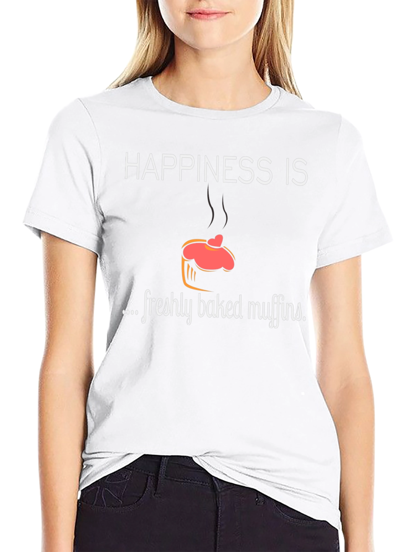 Happiness Is Freshly Baked Muffins Black T-Shirt