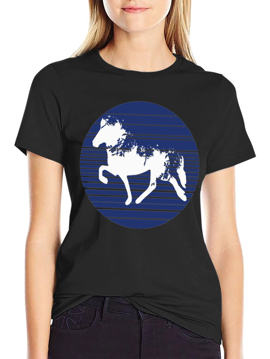 Black Horse Silhouette Graphic T-Shirt
