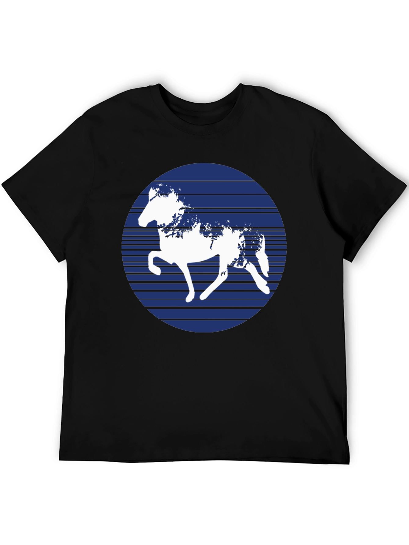 Black Horse Silhouette Graphic T-Shirt