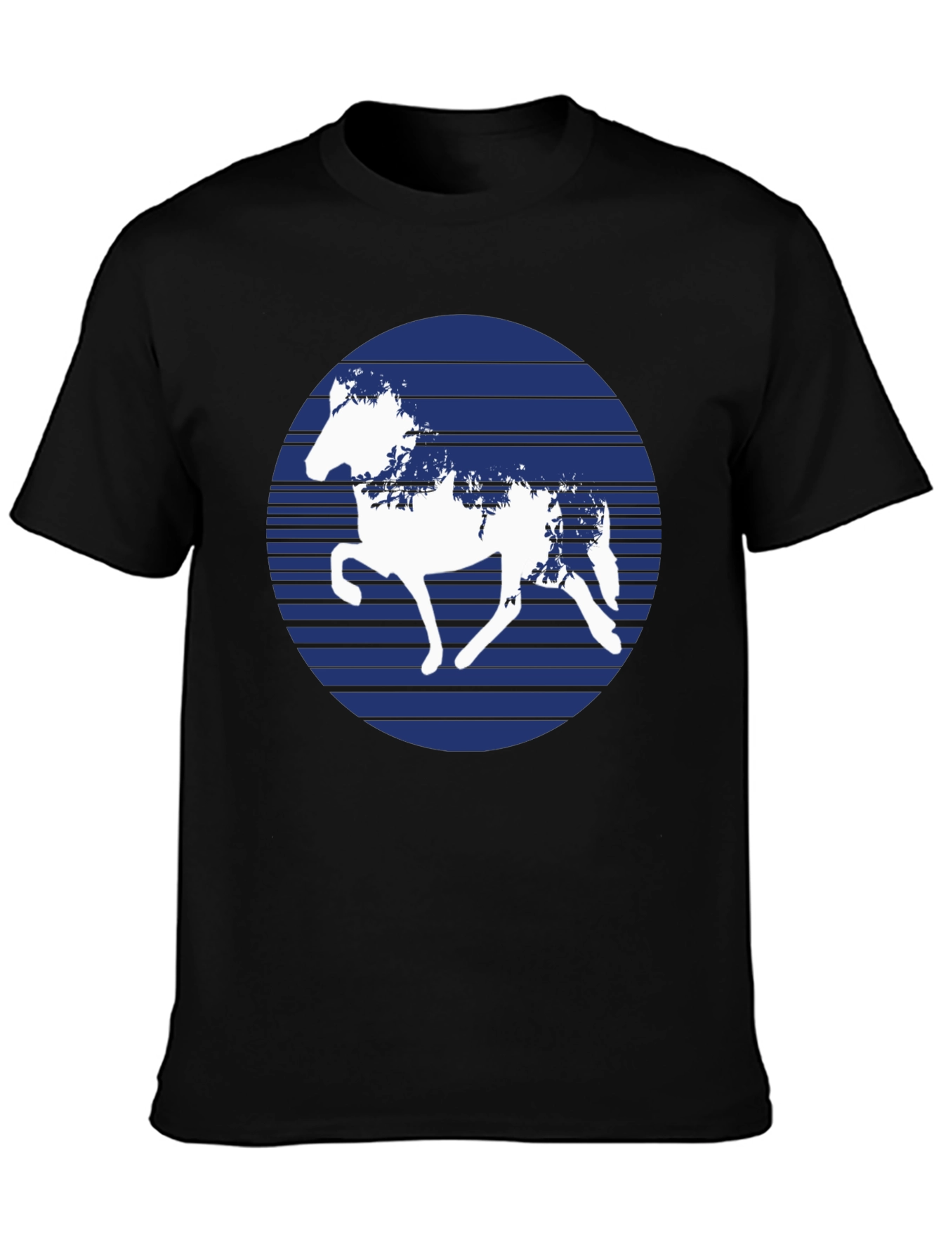 Black Horse Silhouette Graphic T-Shirt