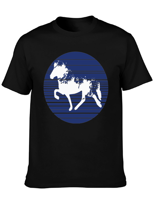 Black Horse Silhouette Graphic T-Shirt