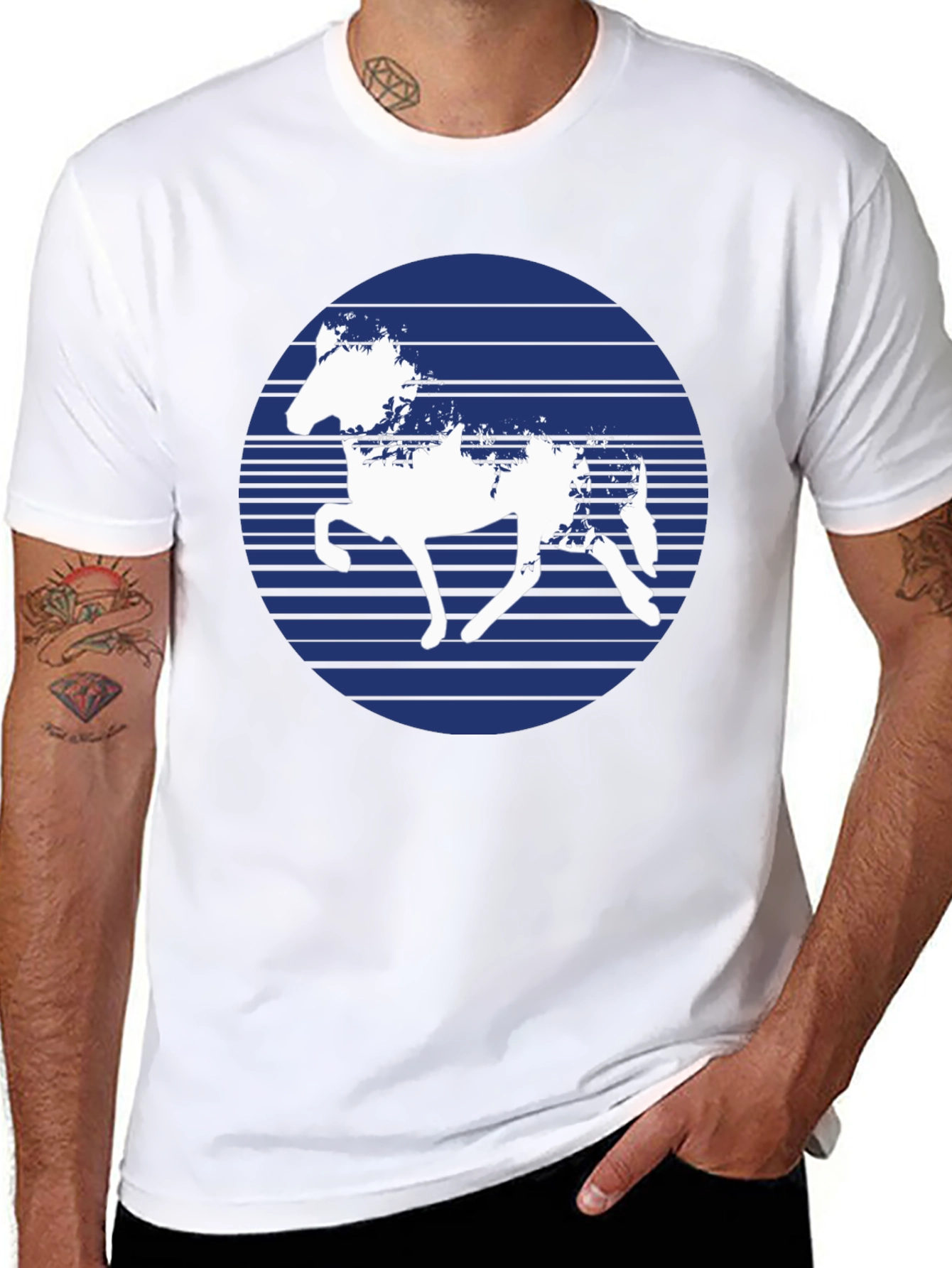 Black Horse Silhouette Graphic T-Shirt
