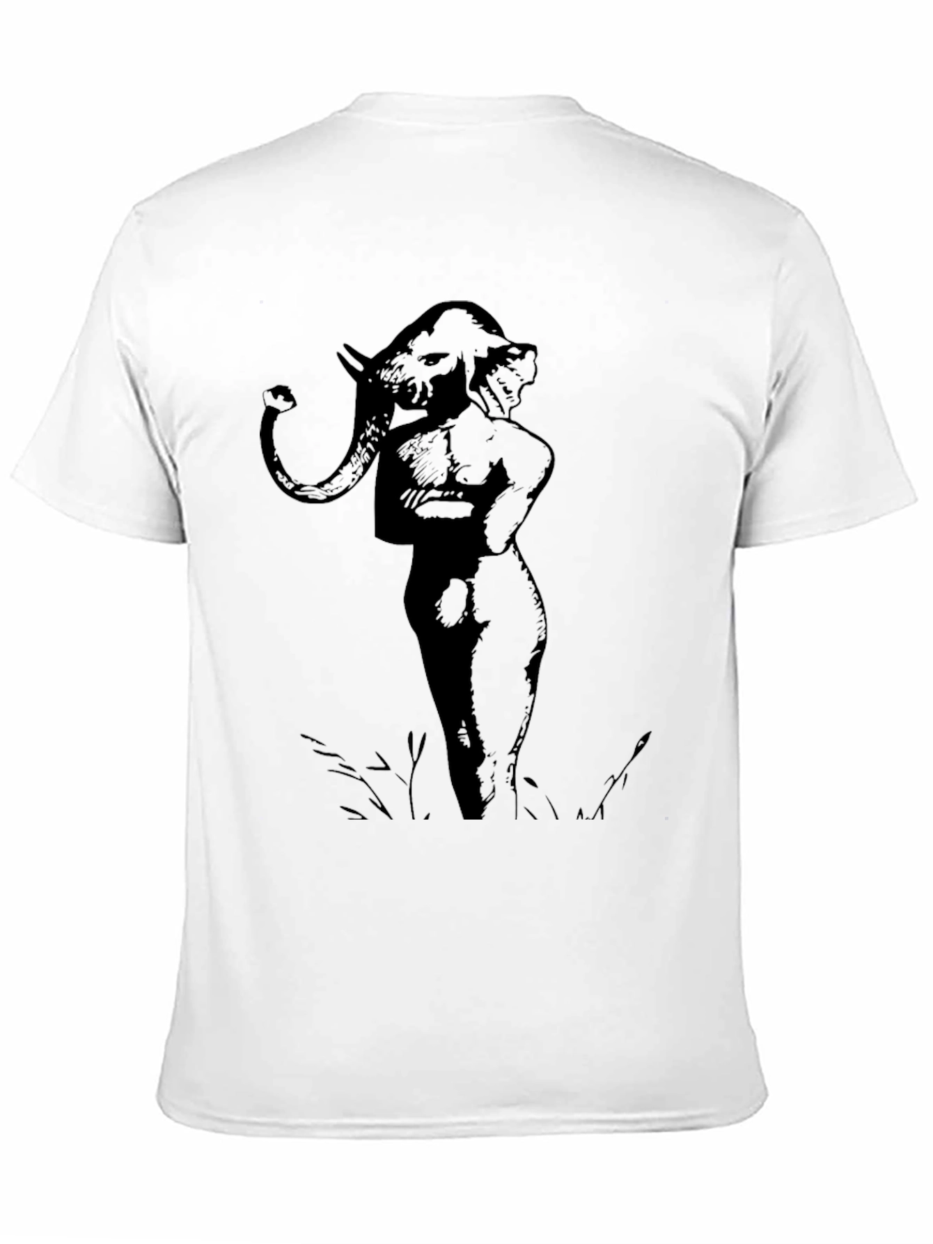 Unique Elephant Man Graphic Tee - Black Cotton Blend