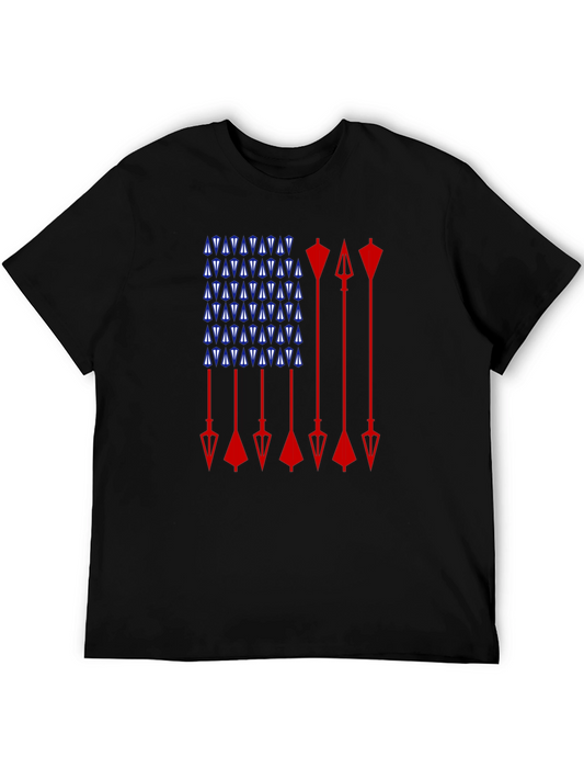 Arrow Flag Graphic Tee - Patriotic Design