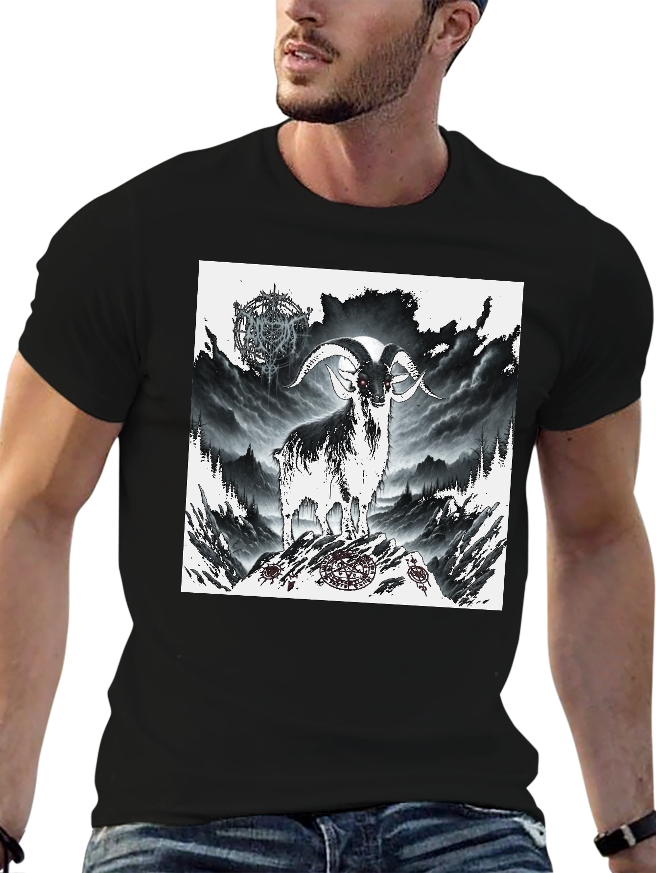 Mystic Goat Graphic Tee - Black