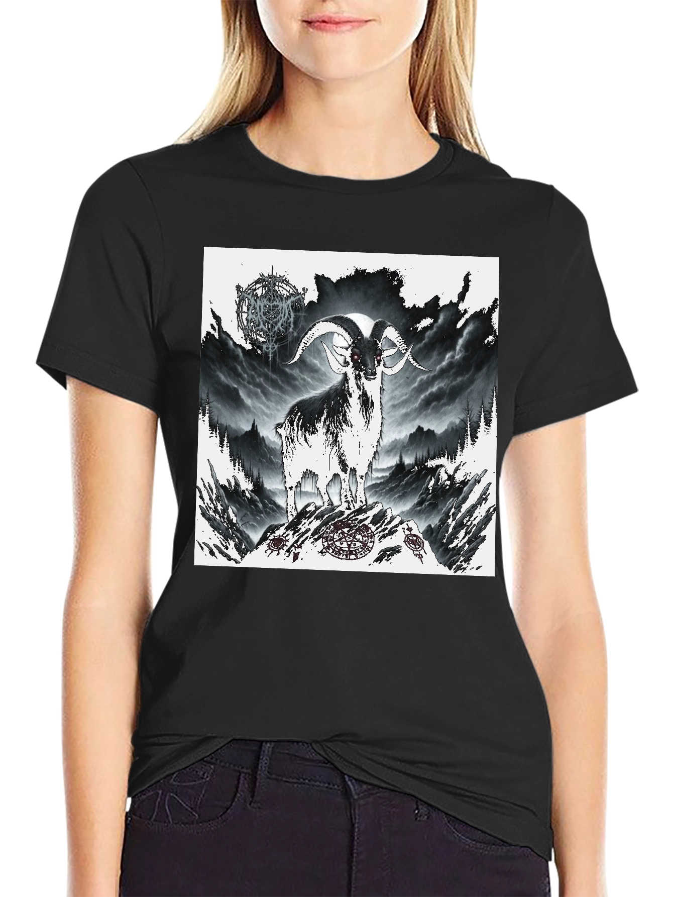 Mystic Goat Graphic Tee - Black