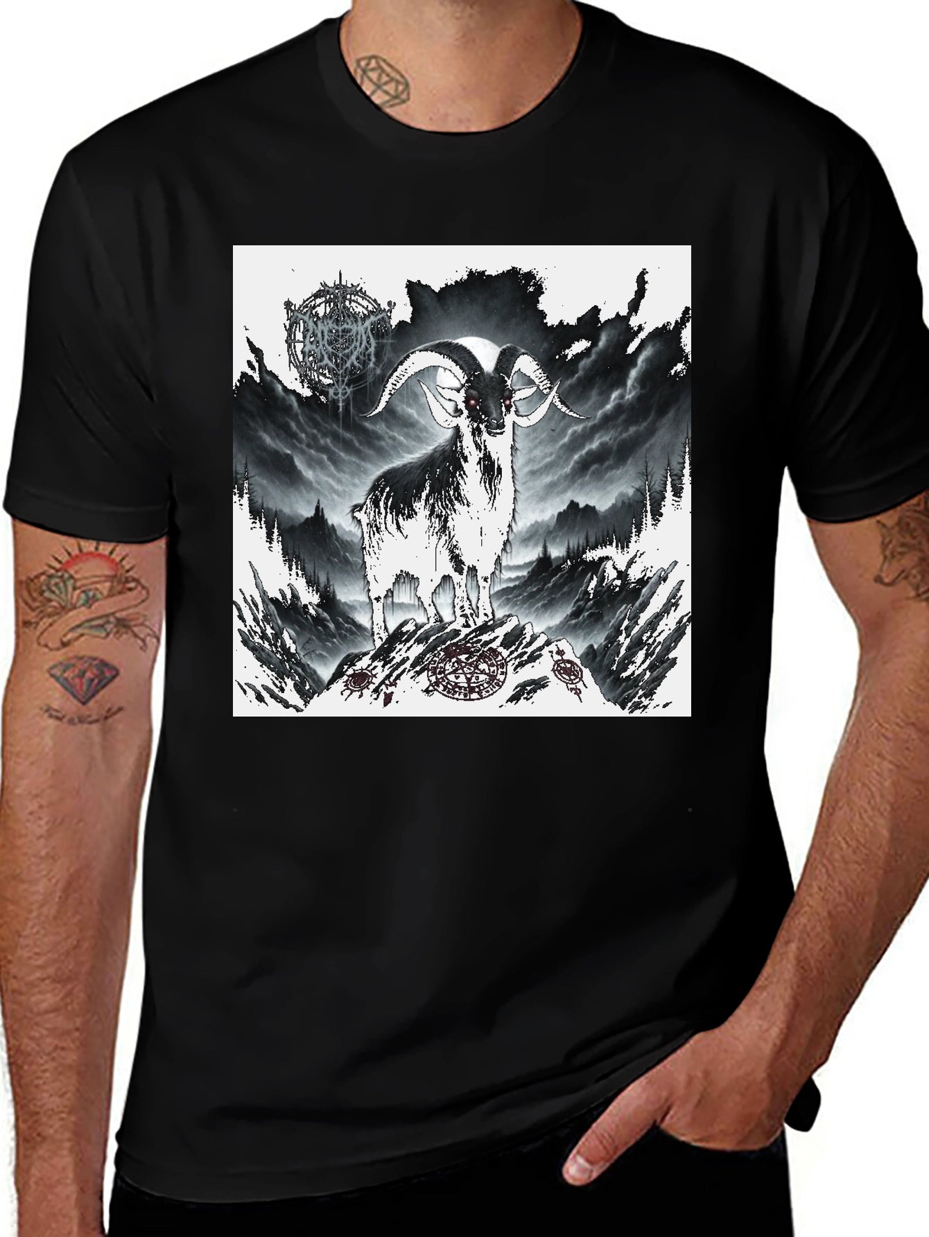 Mystic Goat Graphic Tee - Black
