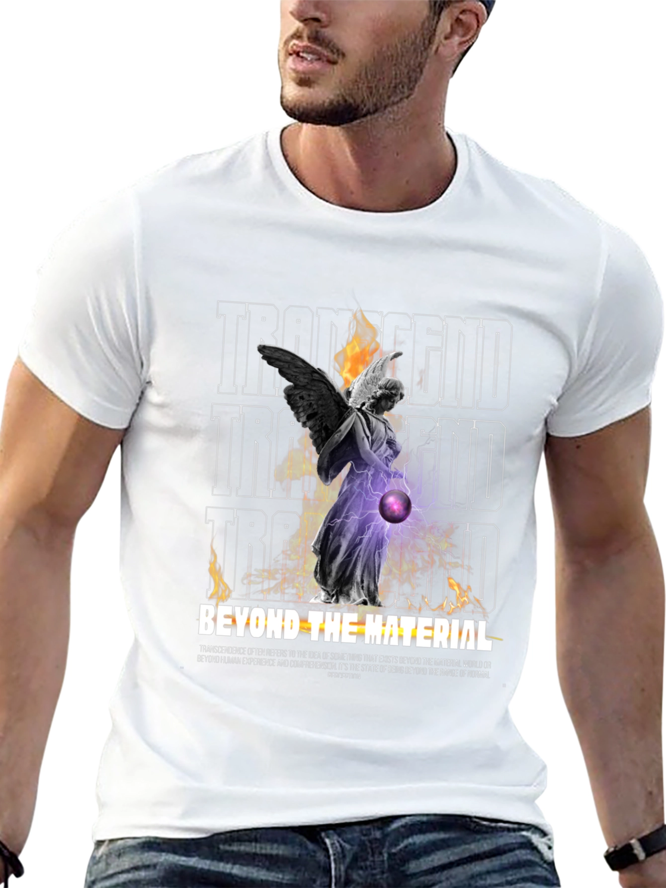 Transcendent Angel Graphic Print Black T-Shirt