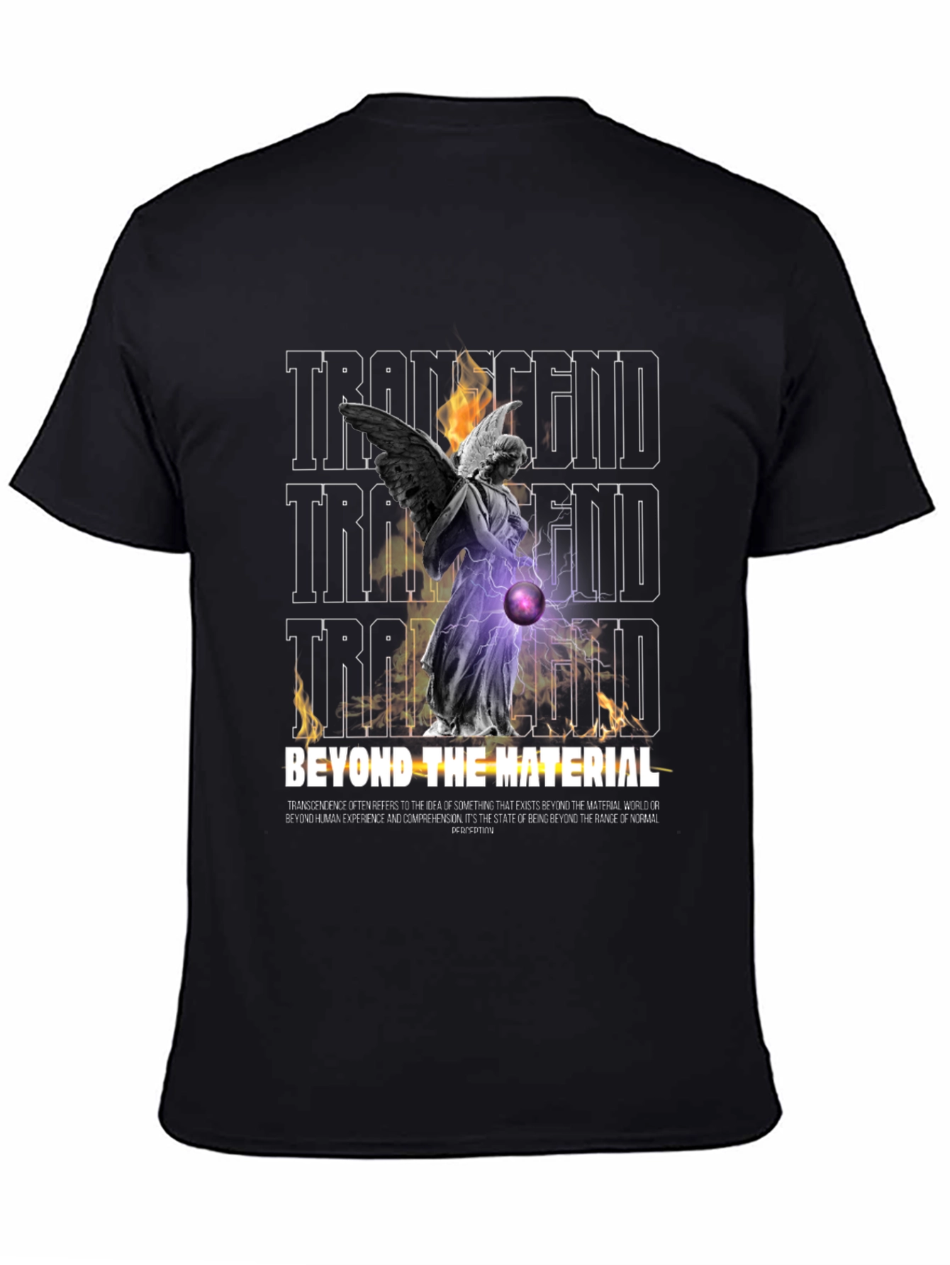 Transcendent Angel Graphic Print Black T-Shirt