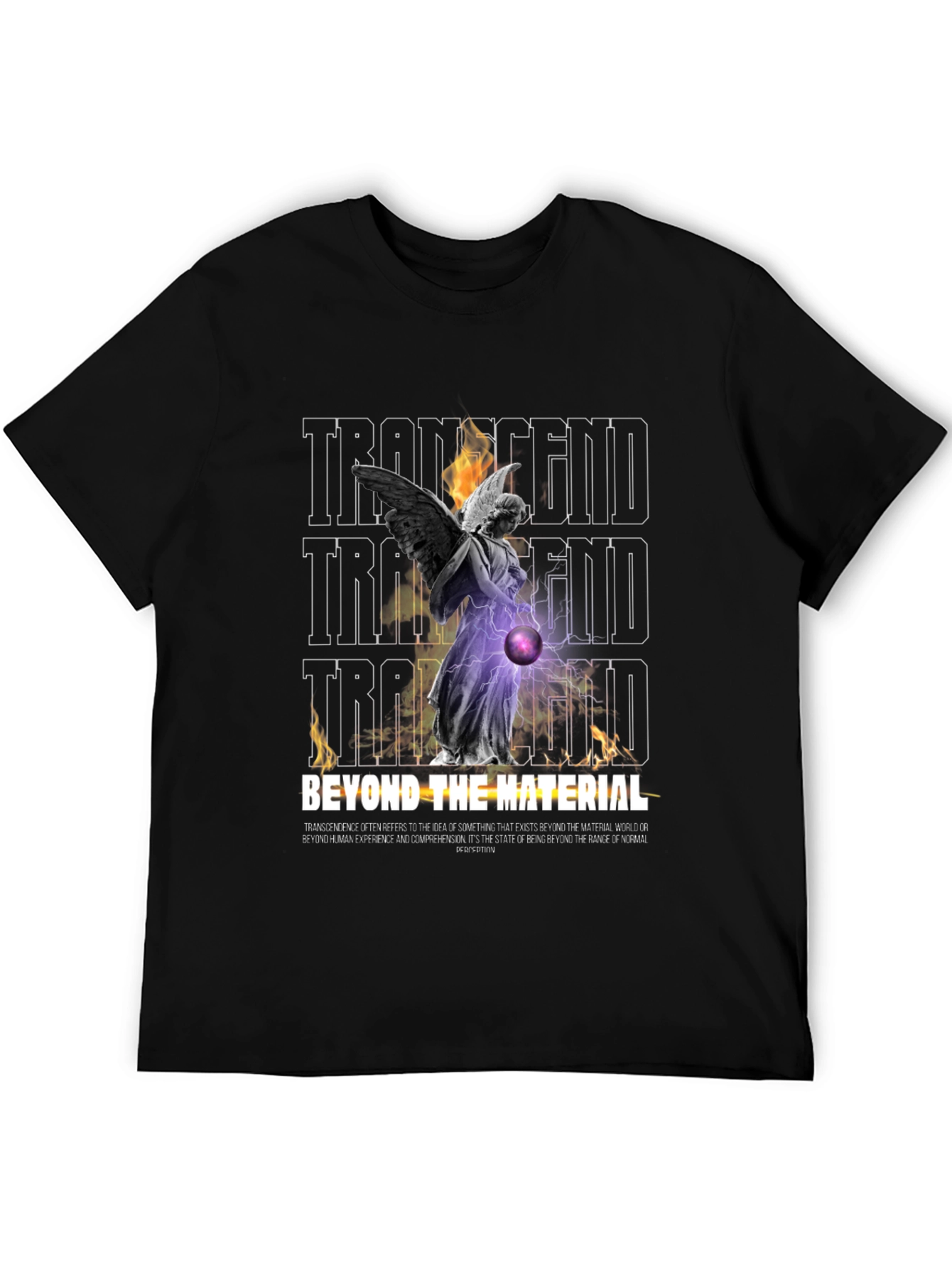 Transcendent Angel Graphic Print Black T-Shirt