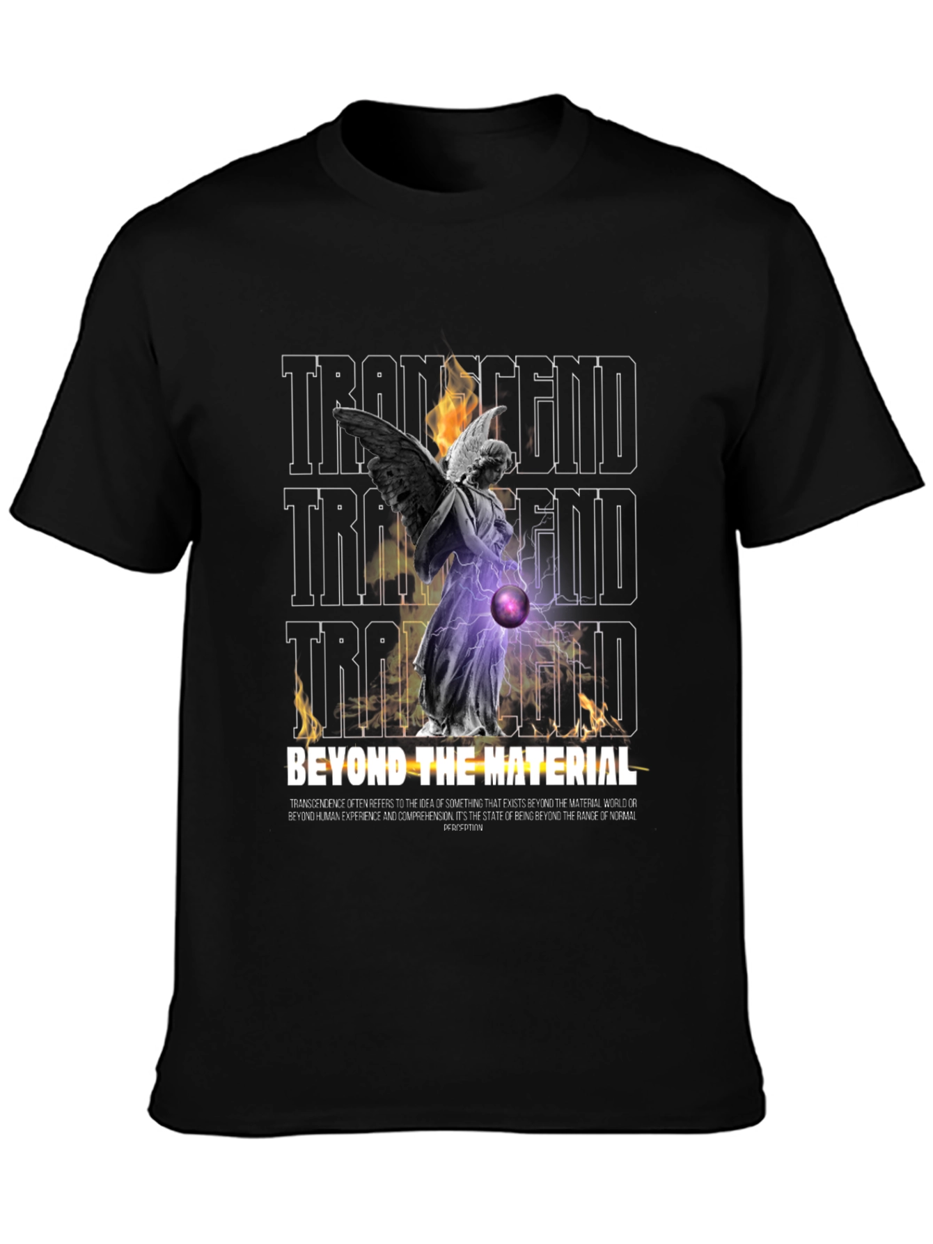 Transcendent Angel Graphic Print Black T-Shirt
