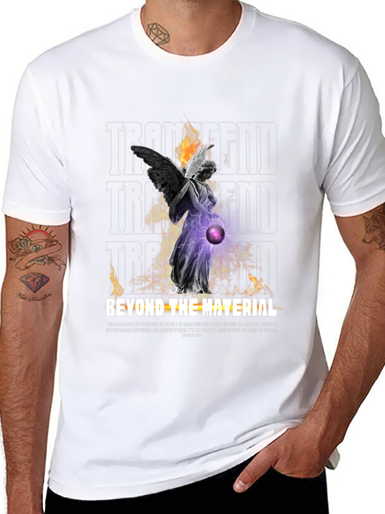 Transcendent Angel Graphic Print Black T-Shirt