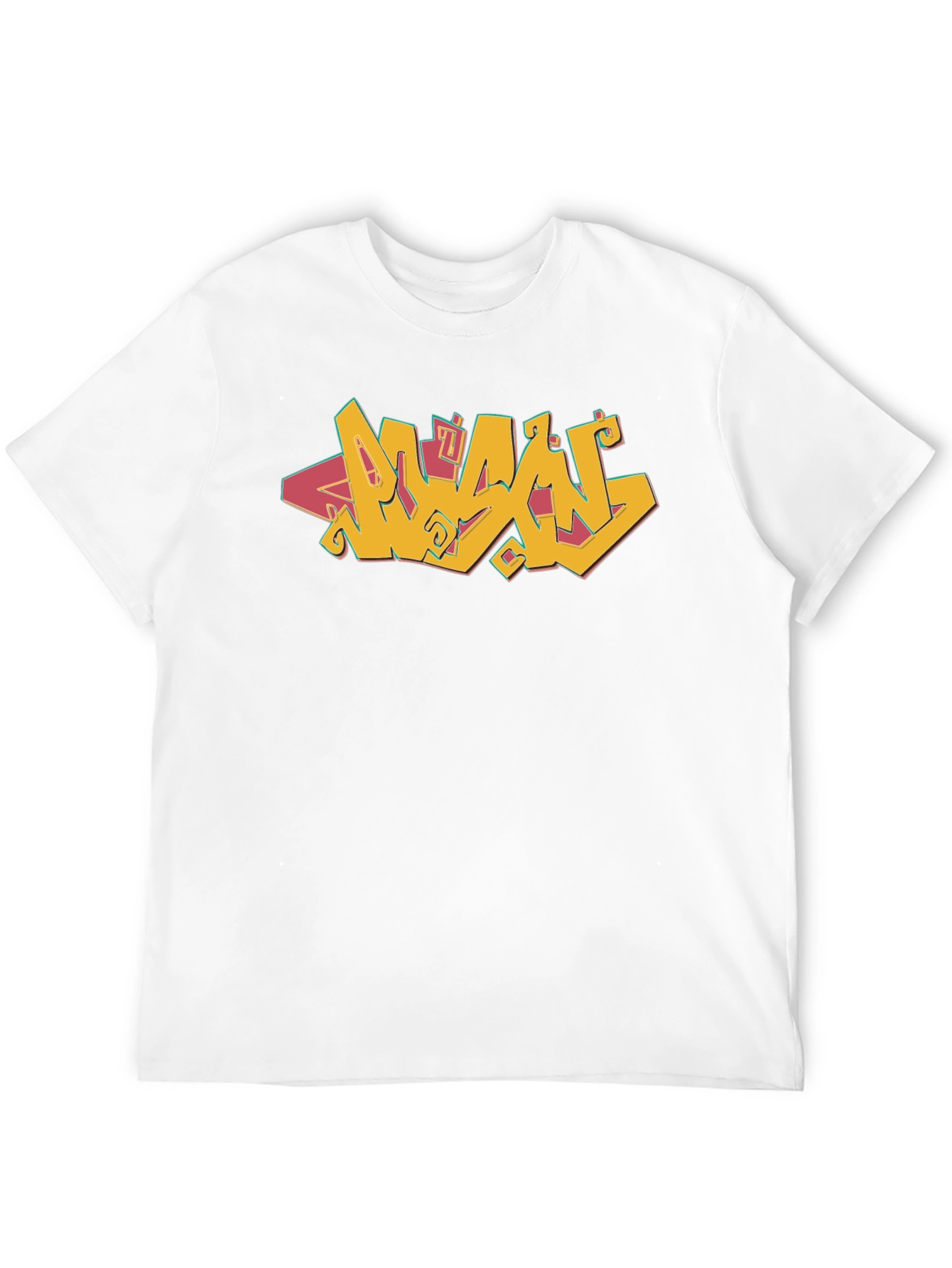 Graffiti Style Graphic Tee - Black Cotton Blend