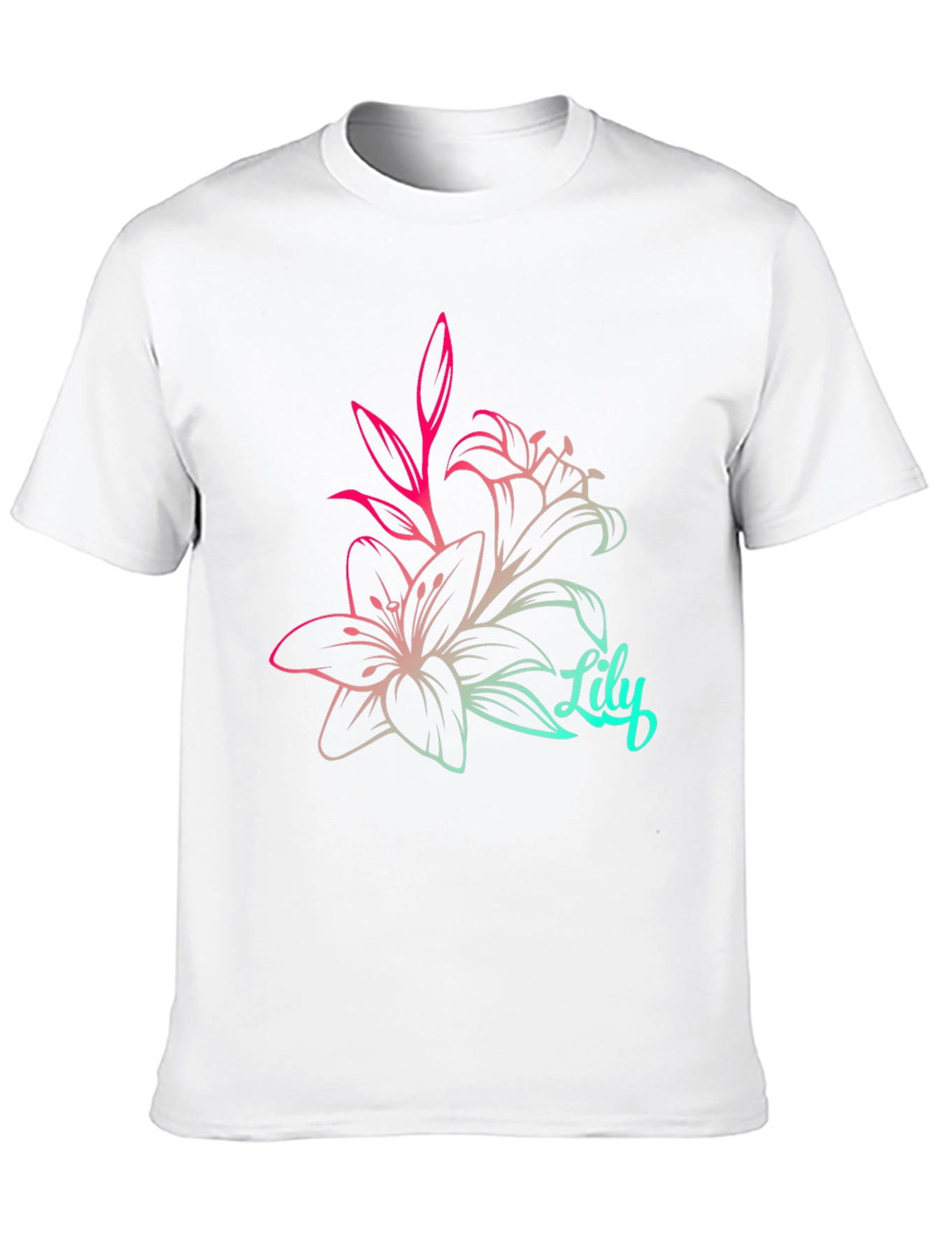 Lily Flower Graphic Tee - Stylish Black T-Shirt