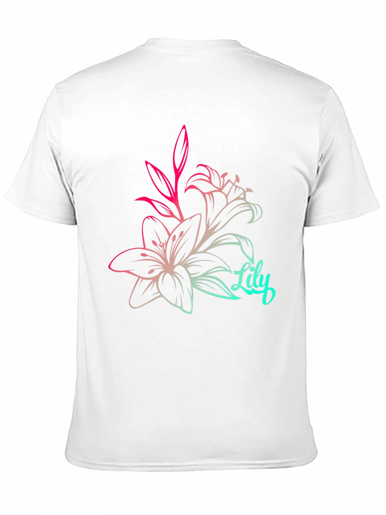 Lily Flower Graphic Tee - Stylish Black T-Shirt
