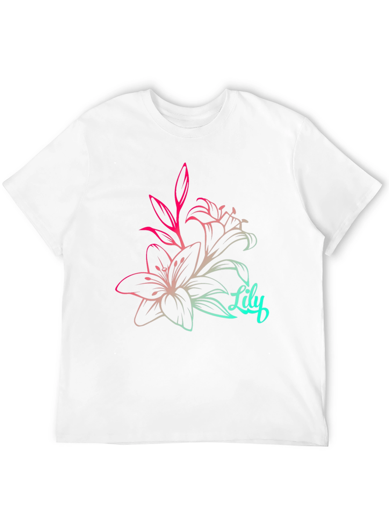 Lily Flower Graphic Tee - Stylish Black T-Shirt