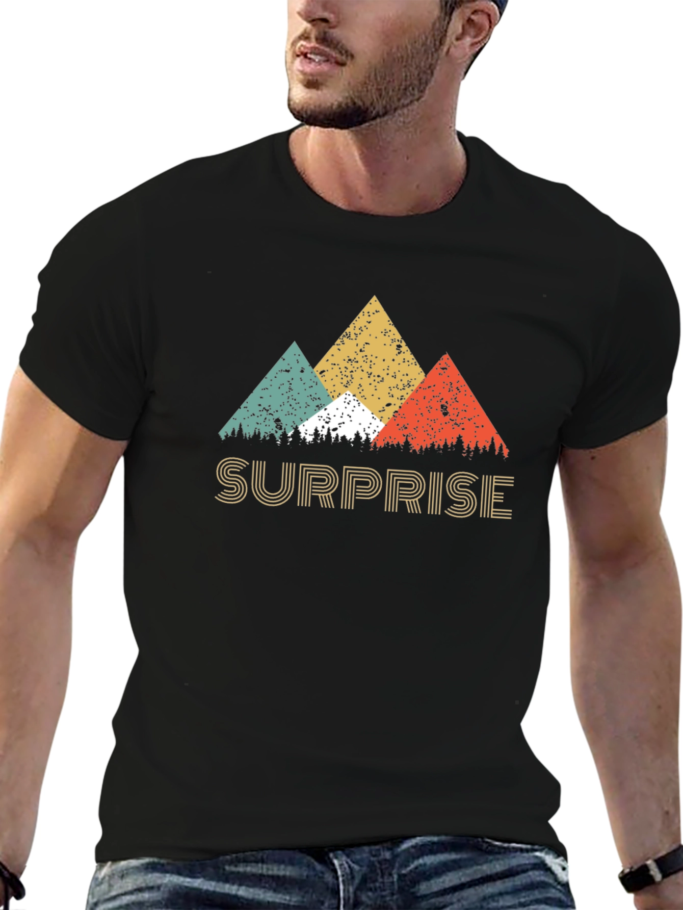 Surprise Retro Mountain Graphic T-Shirt