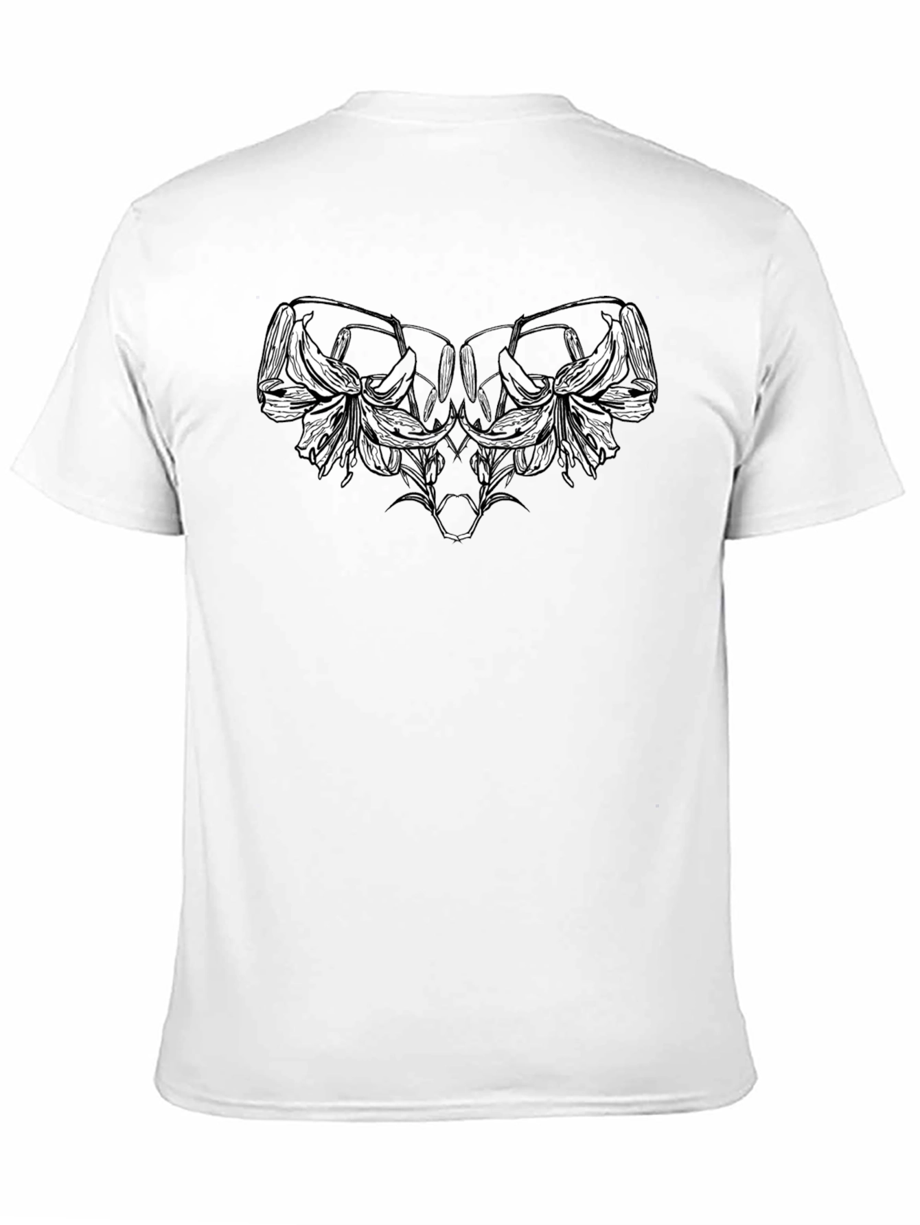 Floral Skull Graphic Tee - Black