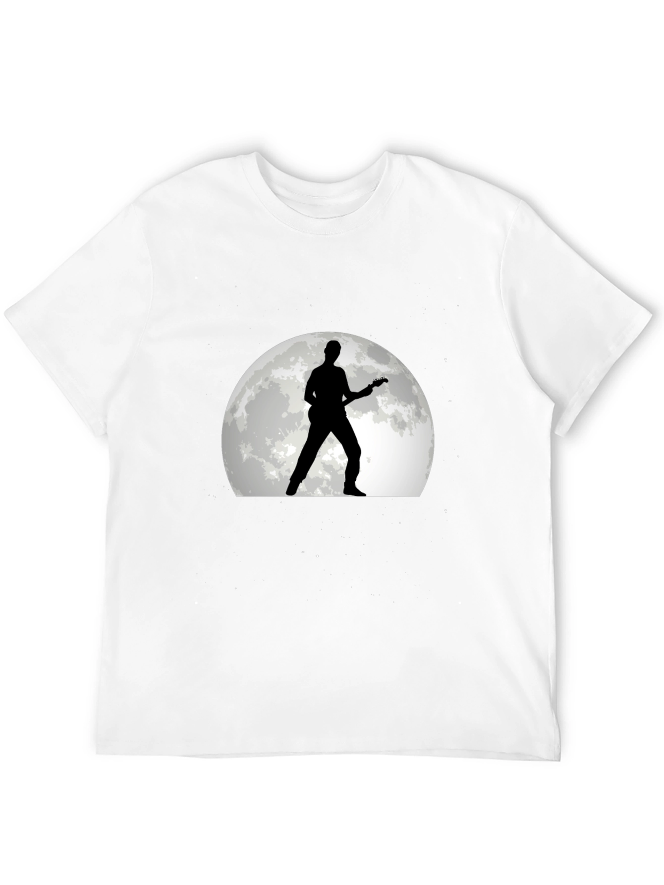 Guitarist Moon Silhouette Black T-Shirt