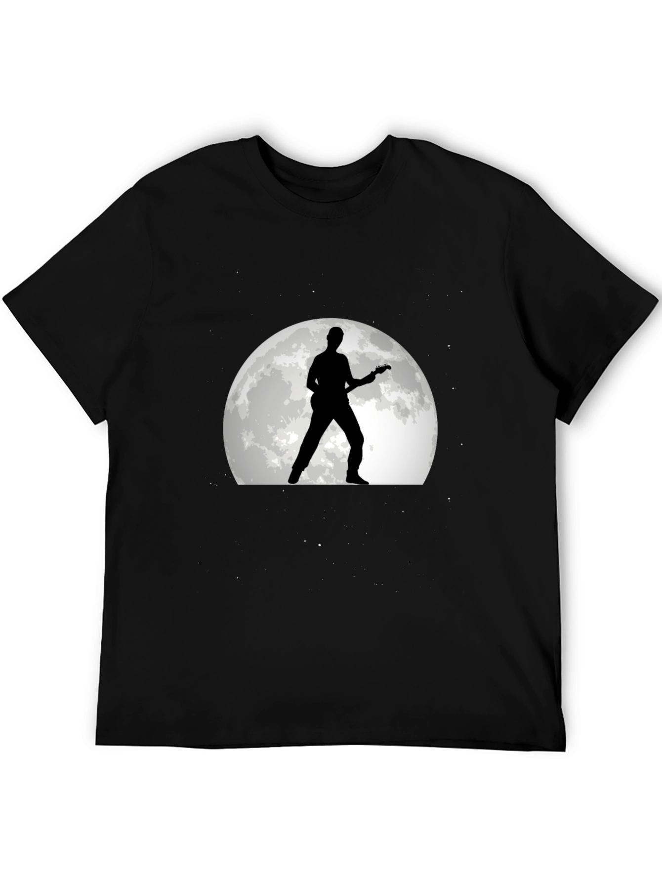 Guitarist Moon Silhouette Black T-Shirt