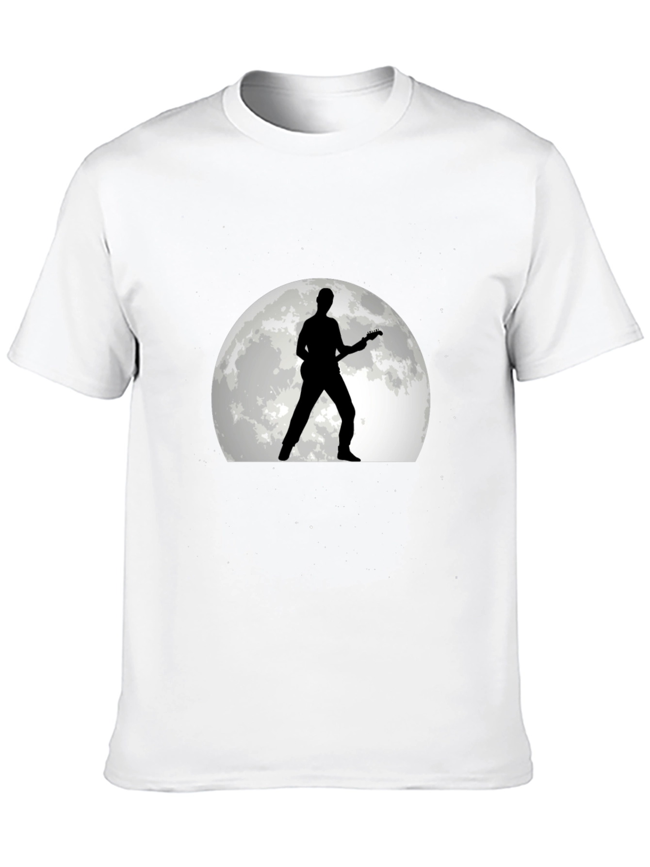Guitarist Moon Silhouette Black T-Shirt
