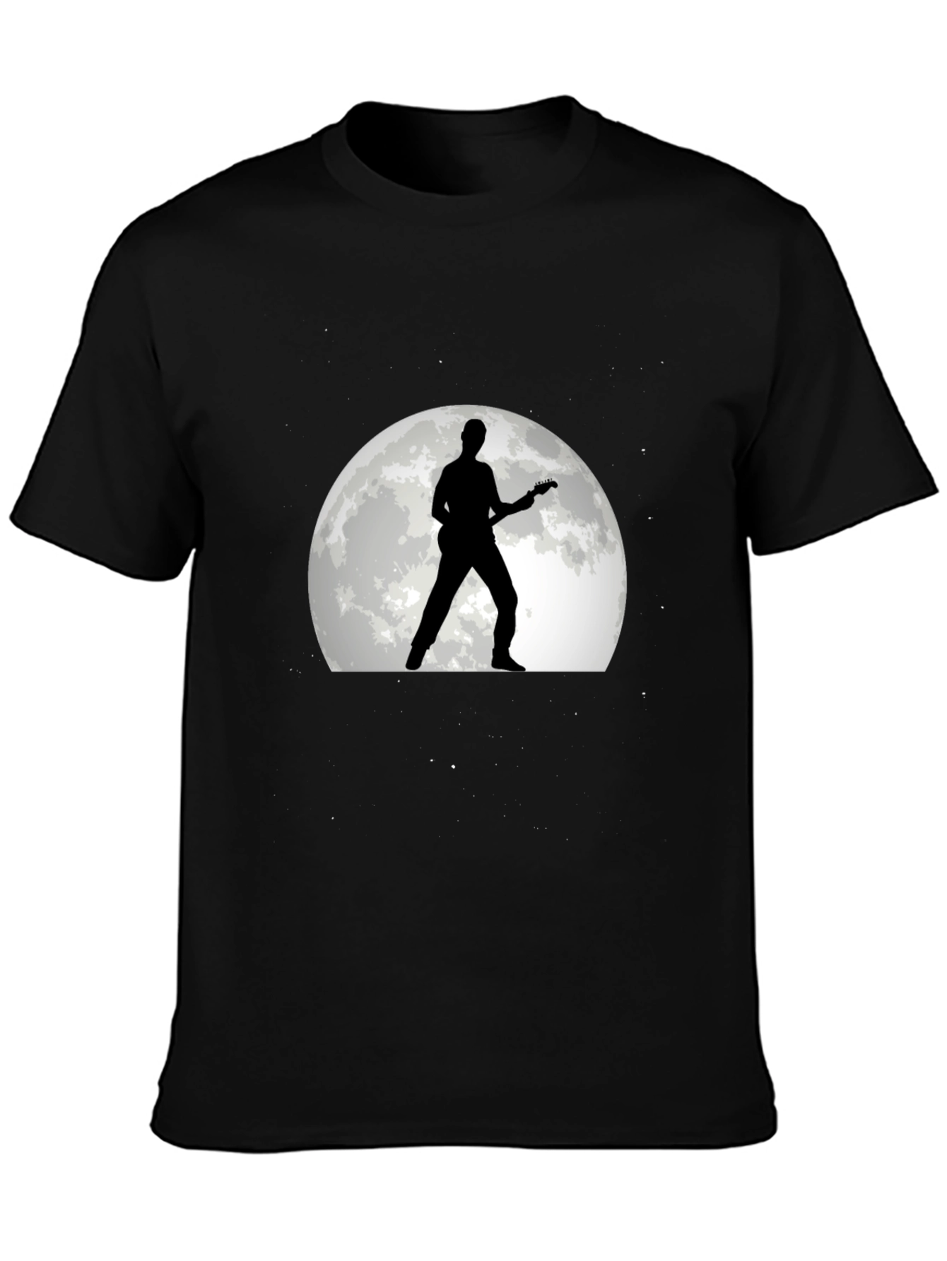 Guitarist Moon Silhouette Black T-Shirt