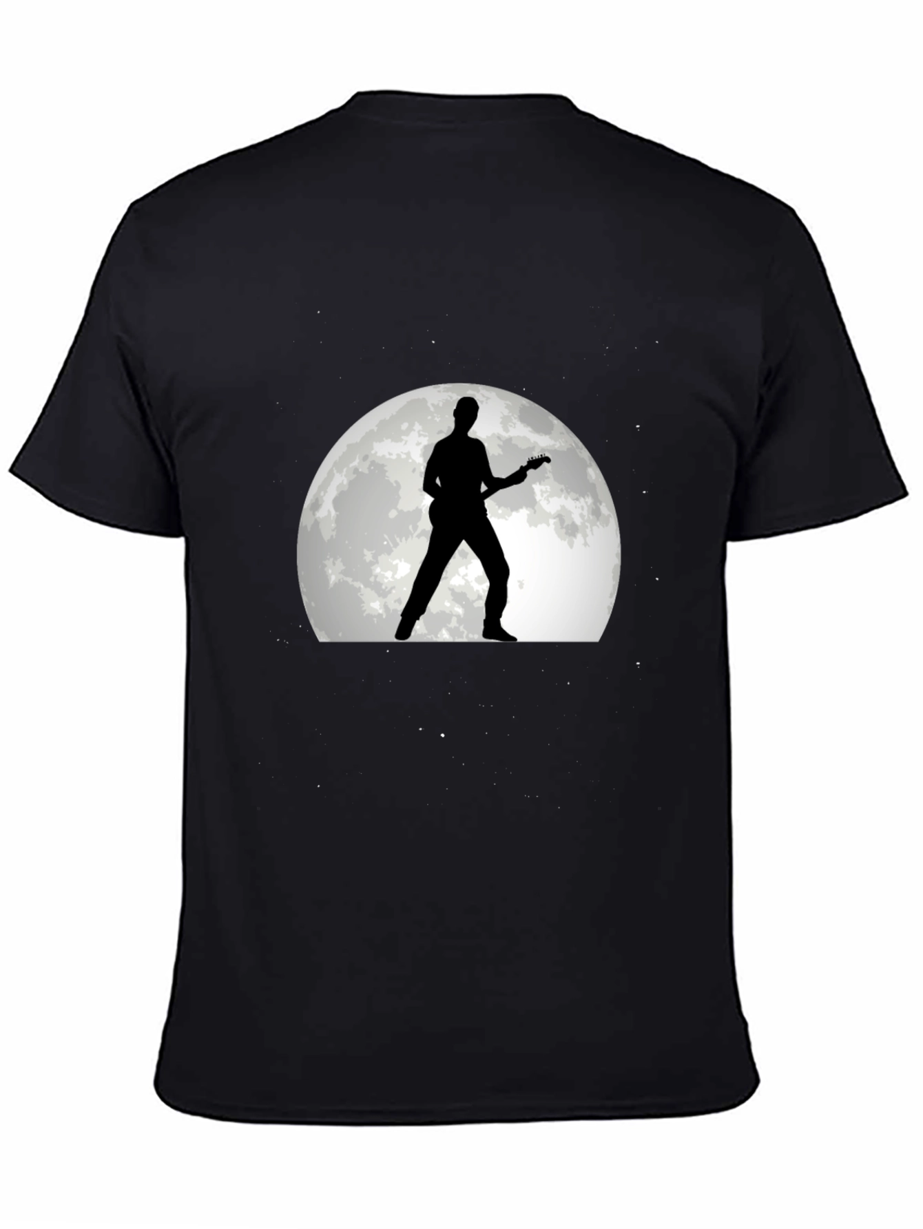 Guitarist Moon Silhouette Black T-Shirt