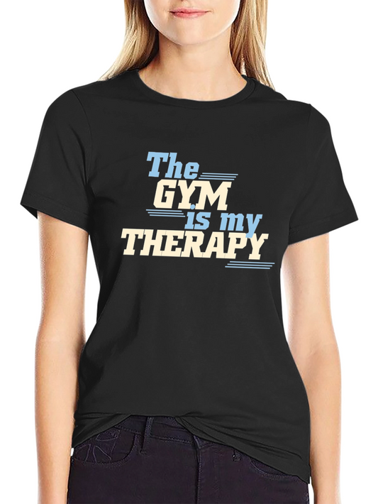 Gym is My Therapy Graphic T-Shirt - Black