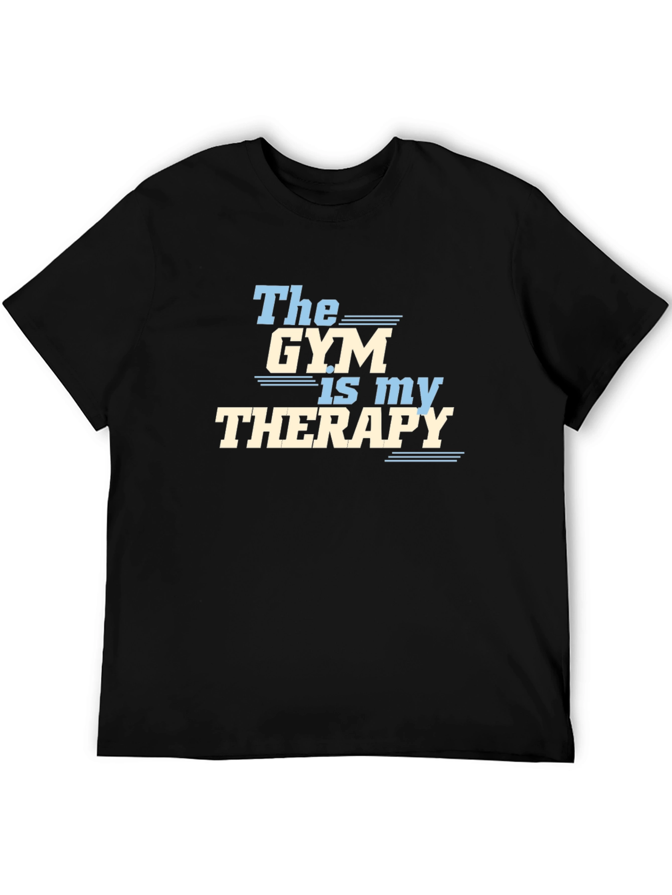 Gym is My Therapy Graphic T-Shirt - Black