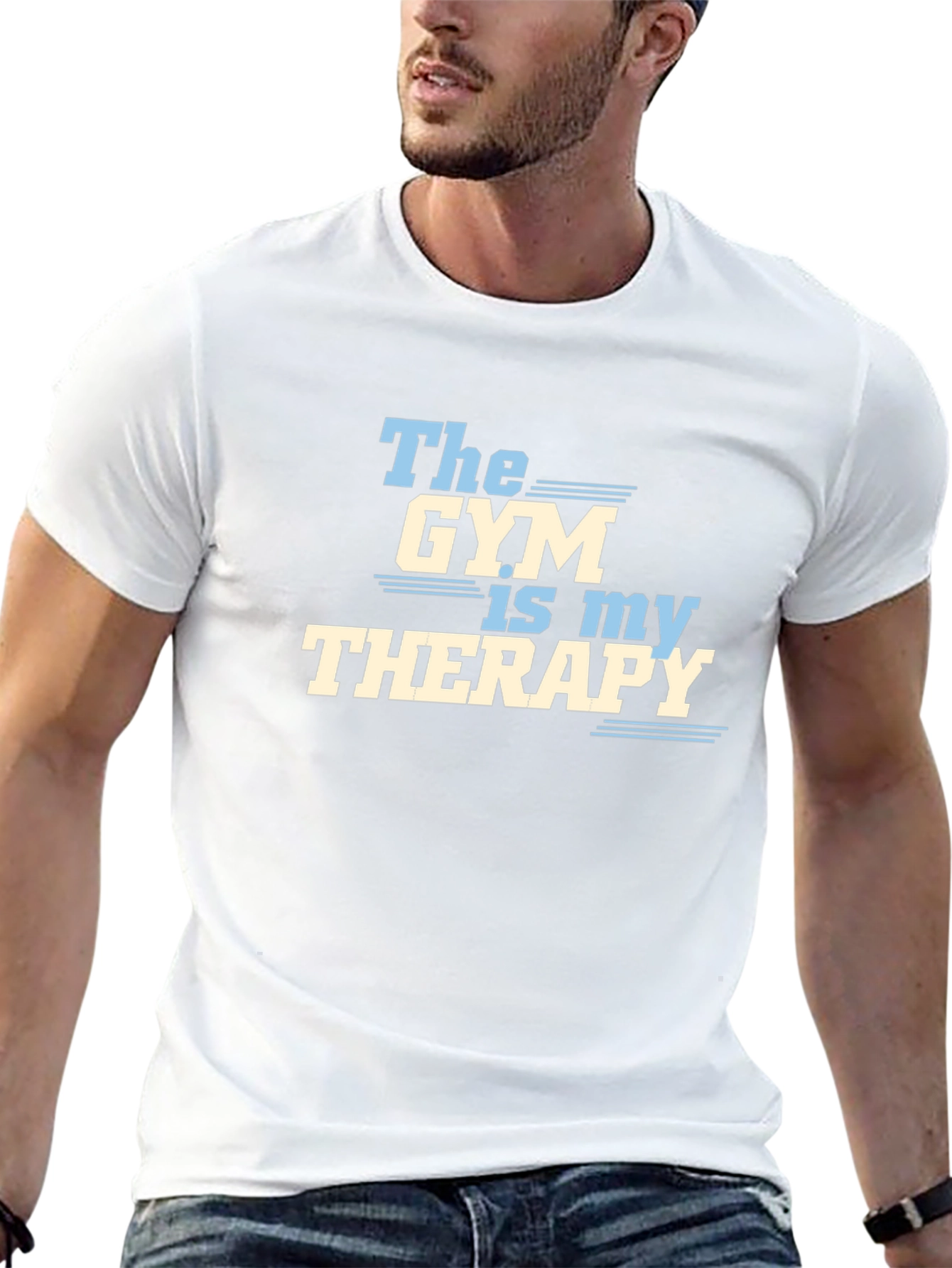 Gym is My Therapy Graphic T-Shirt - Black