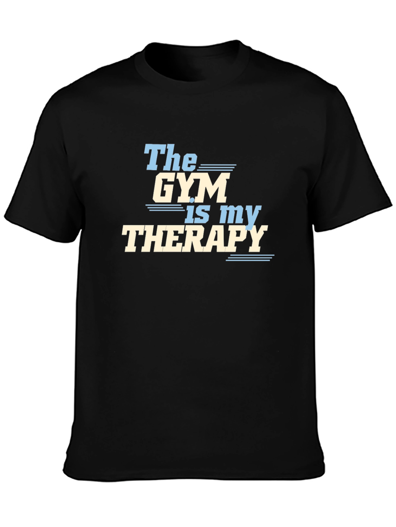 Gym is My Therapy Graphic T-Shirt - Black