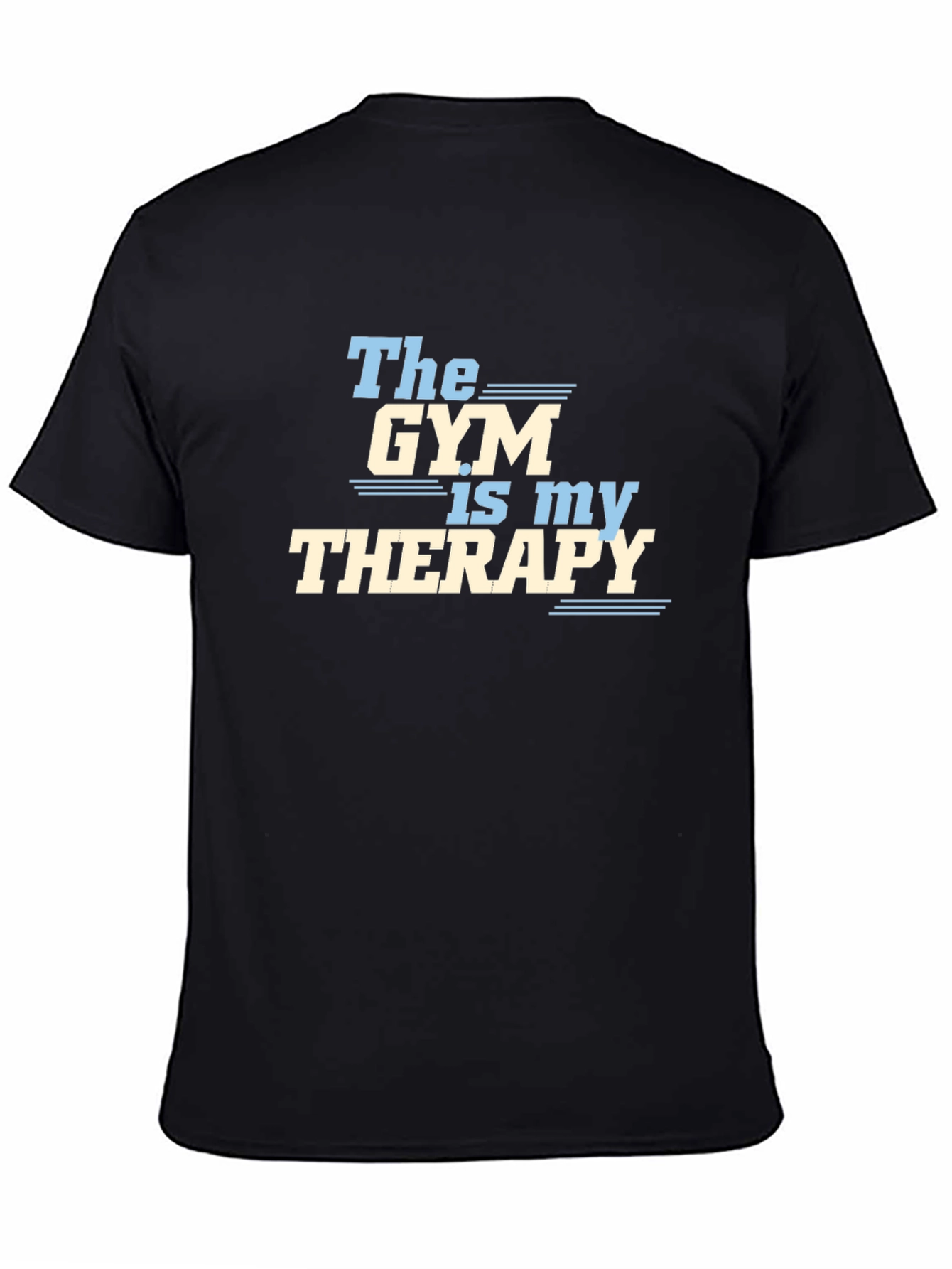 Gym is My Therapy Graphic T-Shirt - Black
