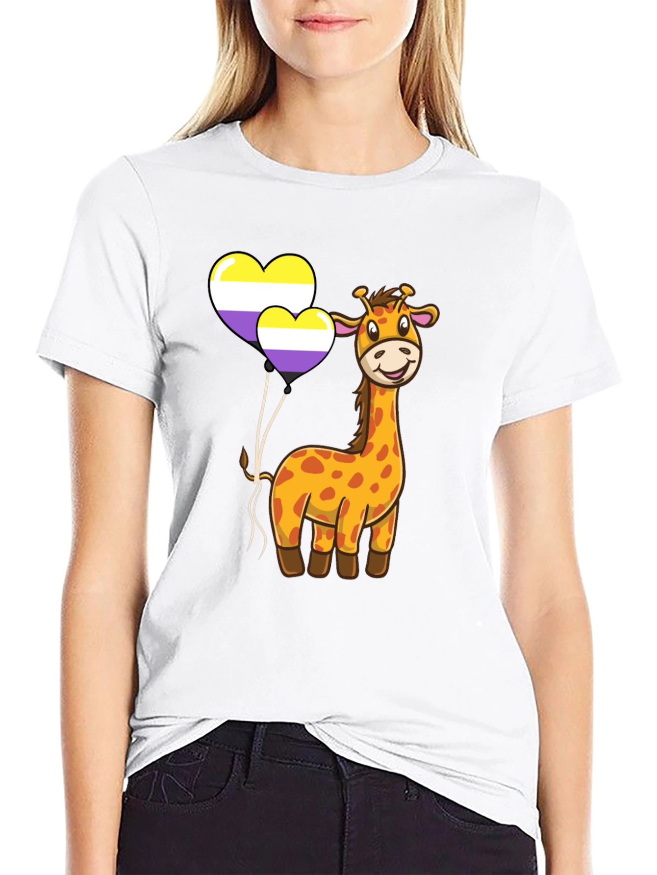 Giraffe Non-Binary Pride T-Shirt