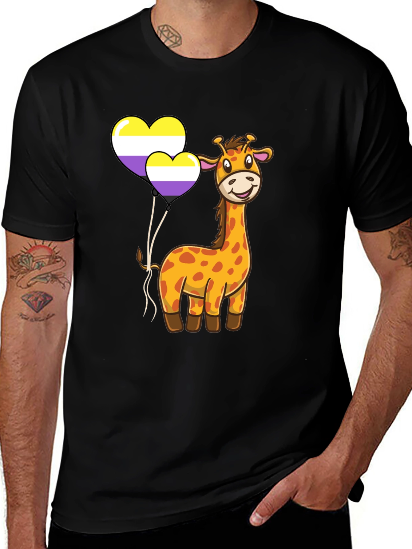 Giraffe Non-Binary Pride T-Shirt