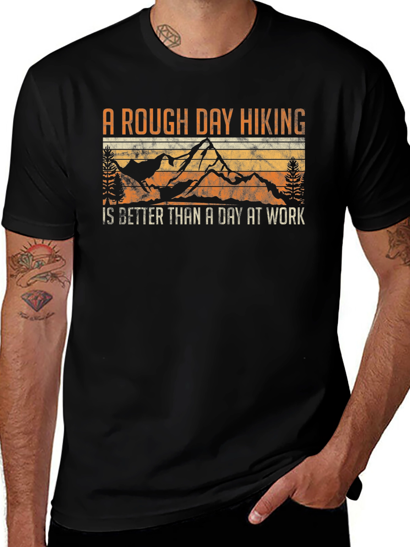 Rough Day Hiking Better Than Work T-Shirt