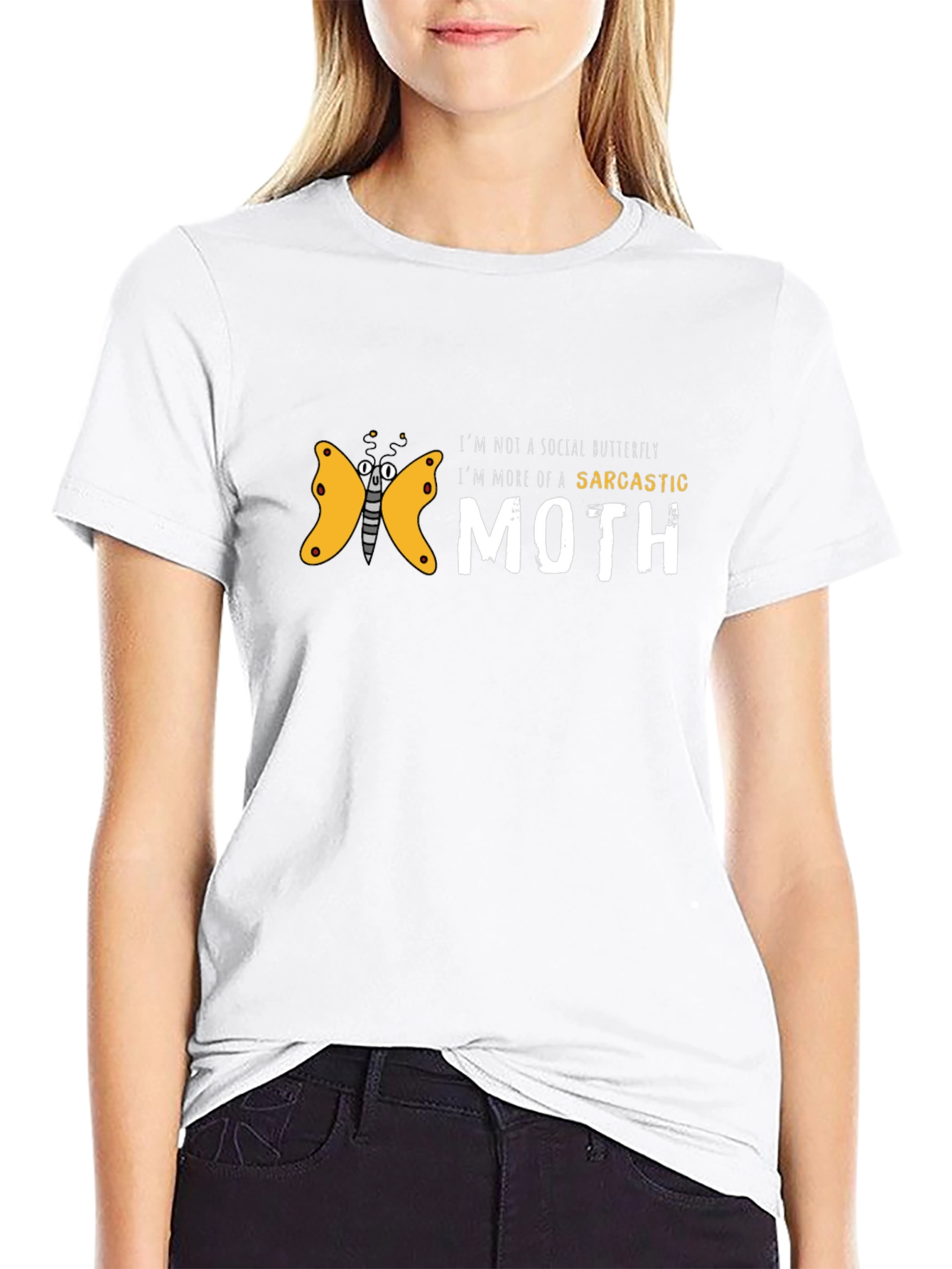 Sarcastic Moth Graphic T-Shirt - Unique Funny Tee