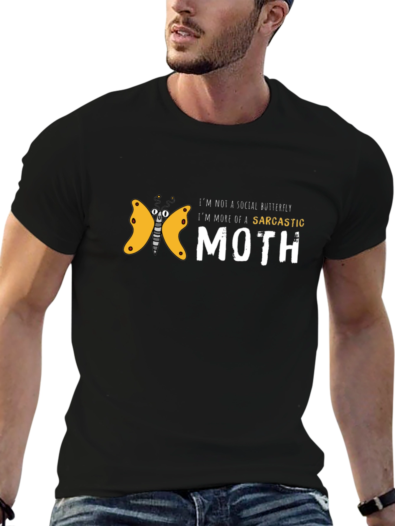 Sarcastic Moth Graphic T-Shirt - Unique Funny Tee