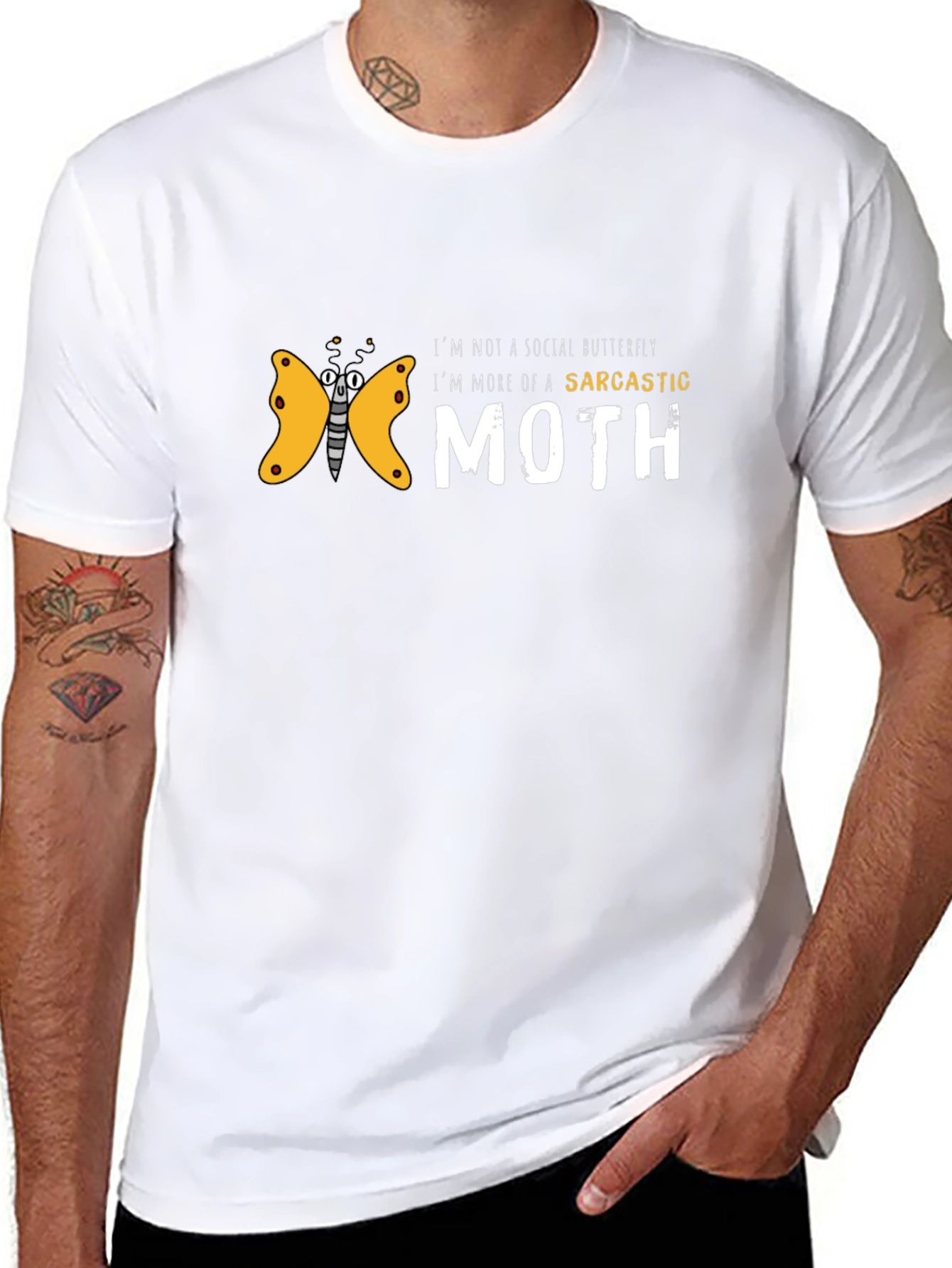 Sarcastic Moth Graphic T-Shirt - Unique Funny Tee