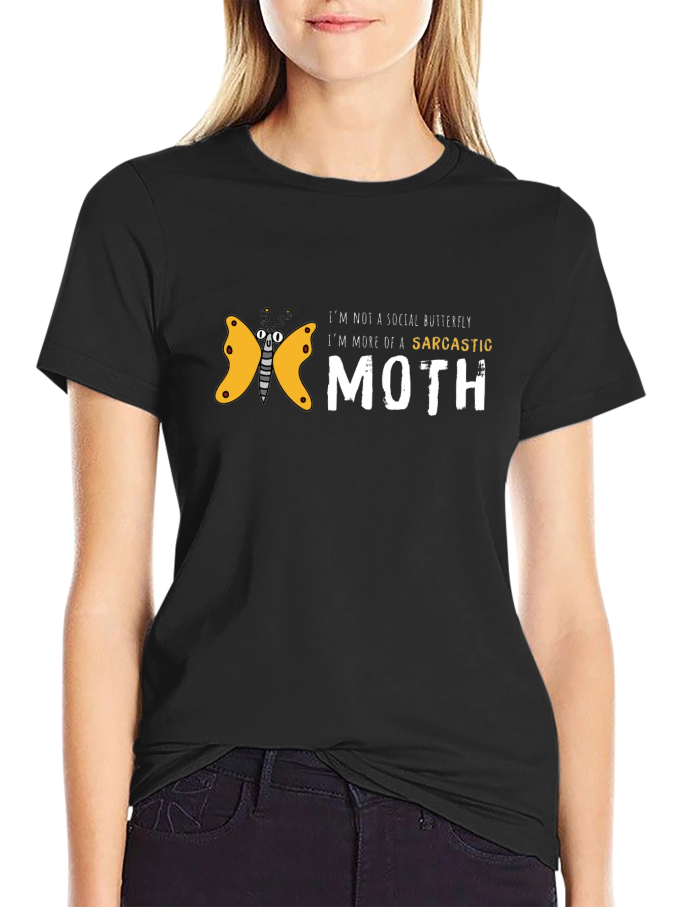 Sarcastic Moth Graphic T-Shirt - Unique Funny Tee