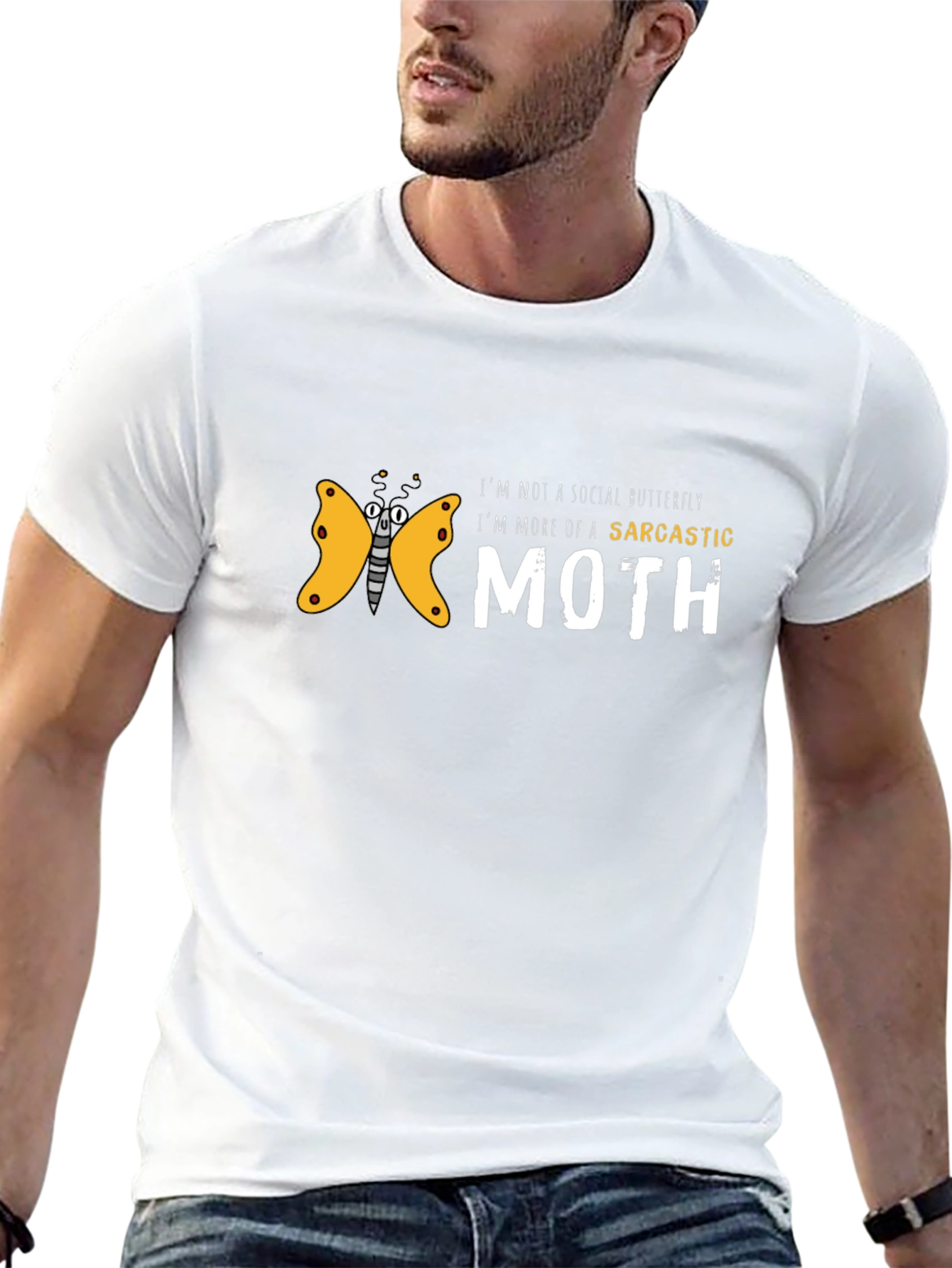 Sarcastic Moth Graphic T-Shirt - Unique Funny Tee