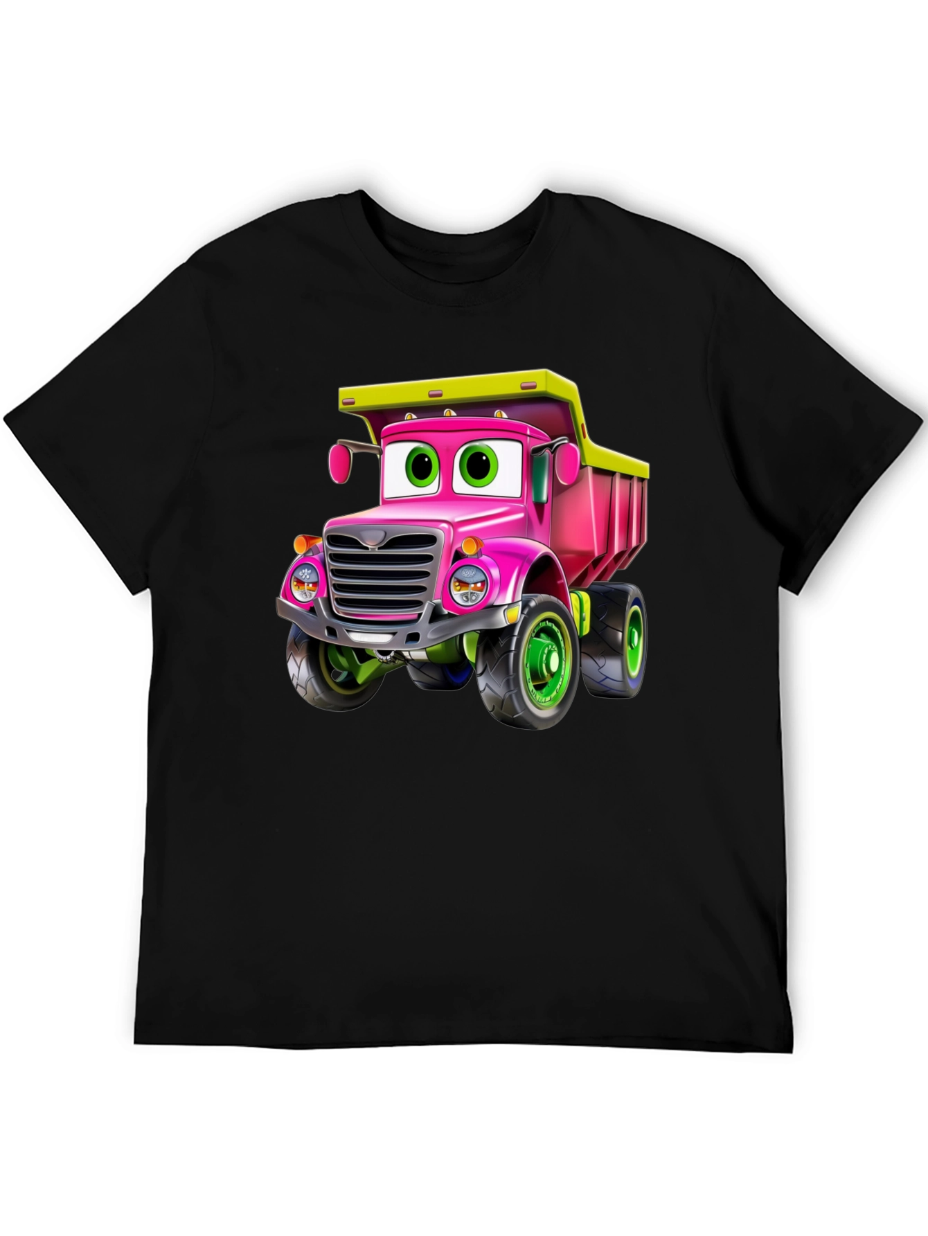 Cartoon Truck T-Shirt - Pink & Green