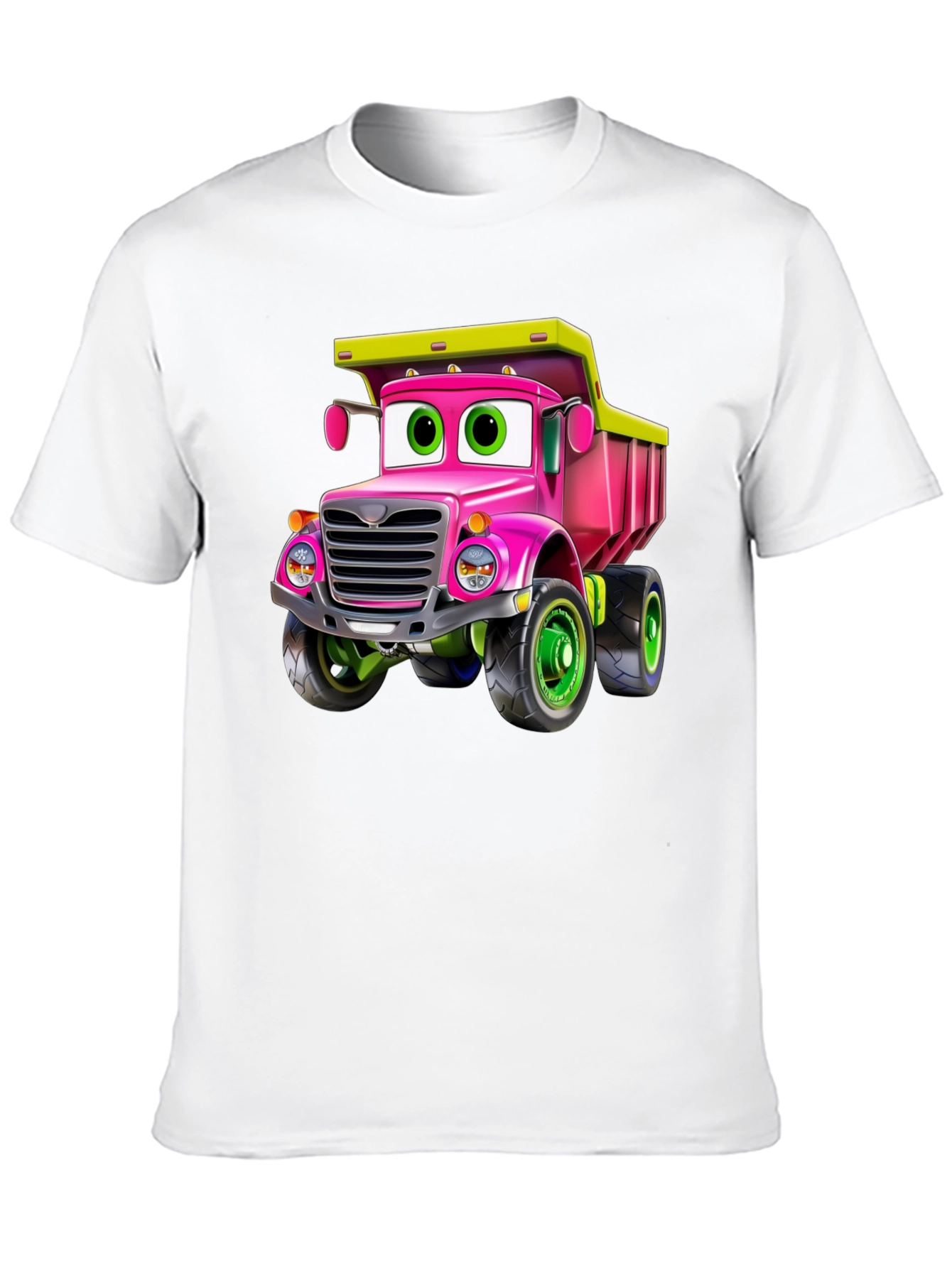 Cartoon Truck T-Shirt - Pink & Green